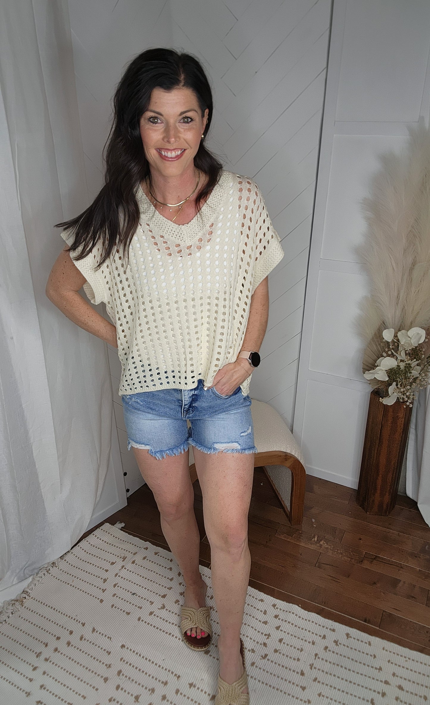 Cream Peak Sweater Top