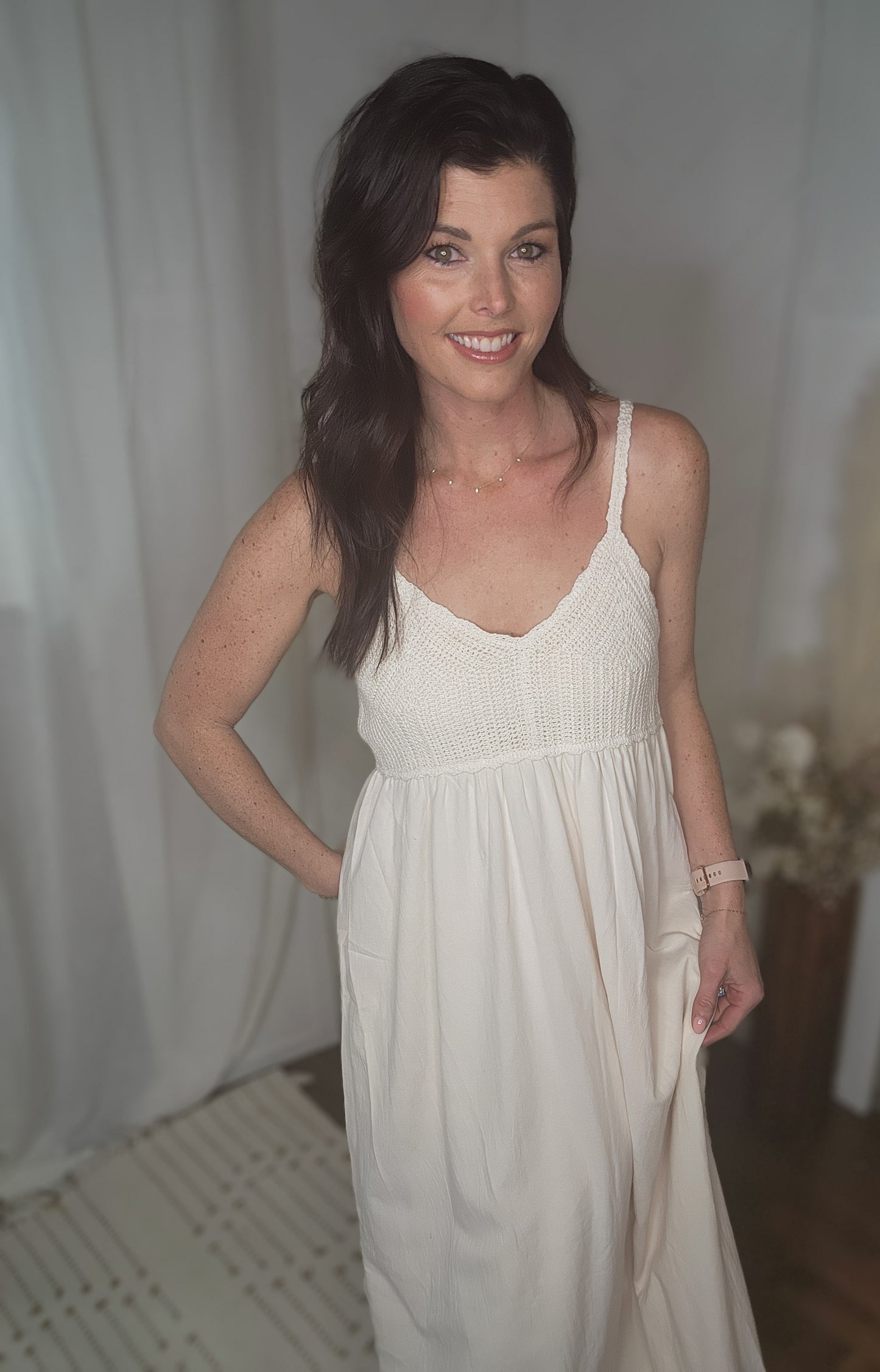 Oatmeal Crochet Summer Dress