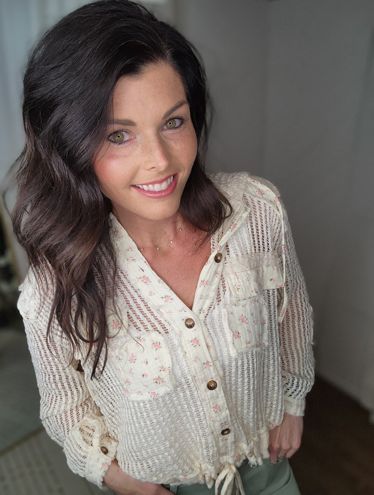 Floral Cream Vintage Crochet Jacket