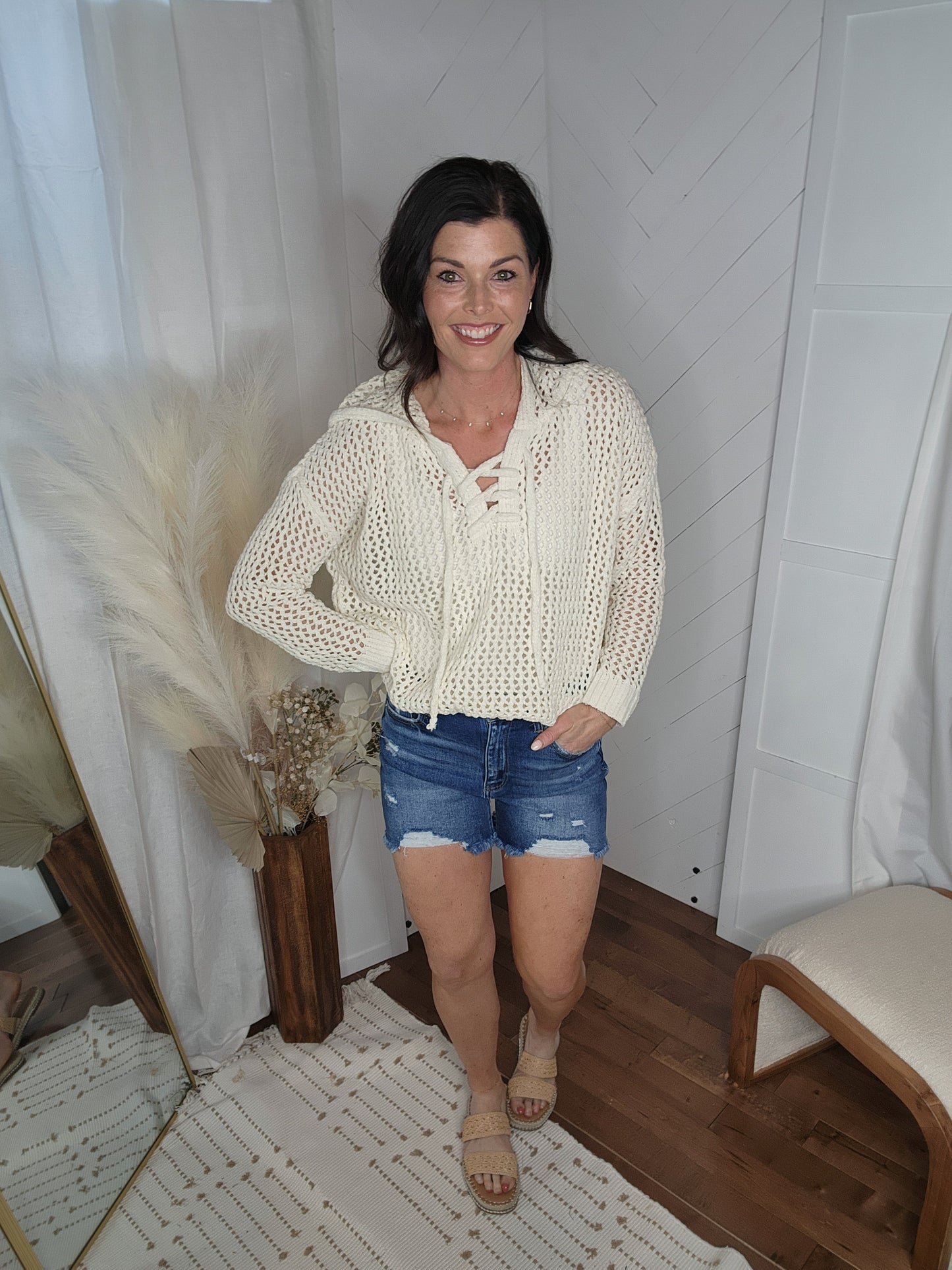 Risen99: High Rise Distressed Shorts