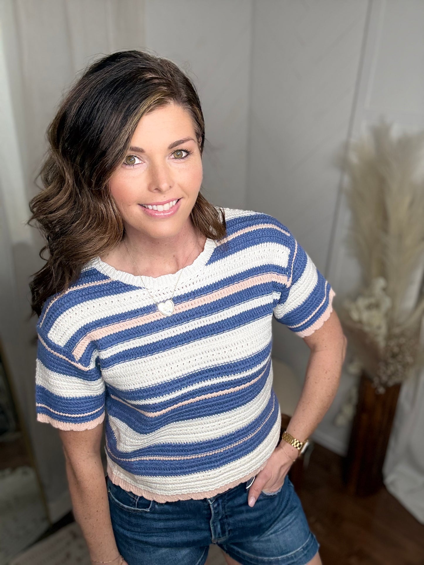 Peach Coast Stripe Sweater