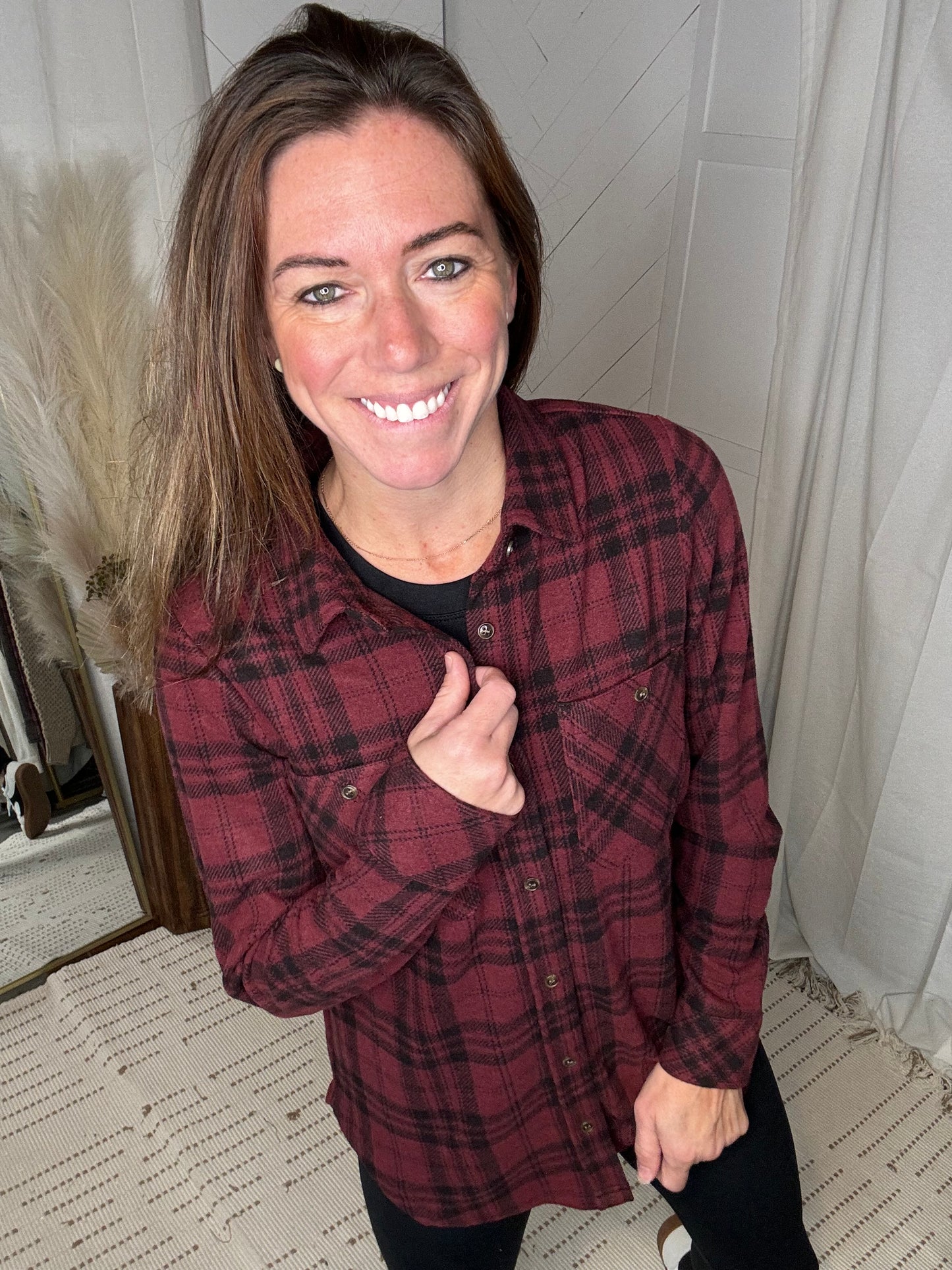 The Lexi Button Down: Red Plaid