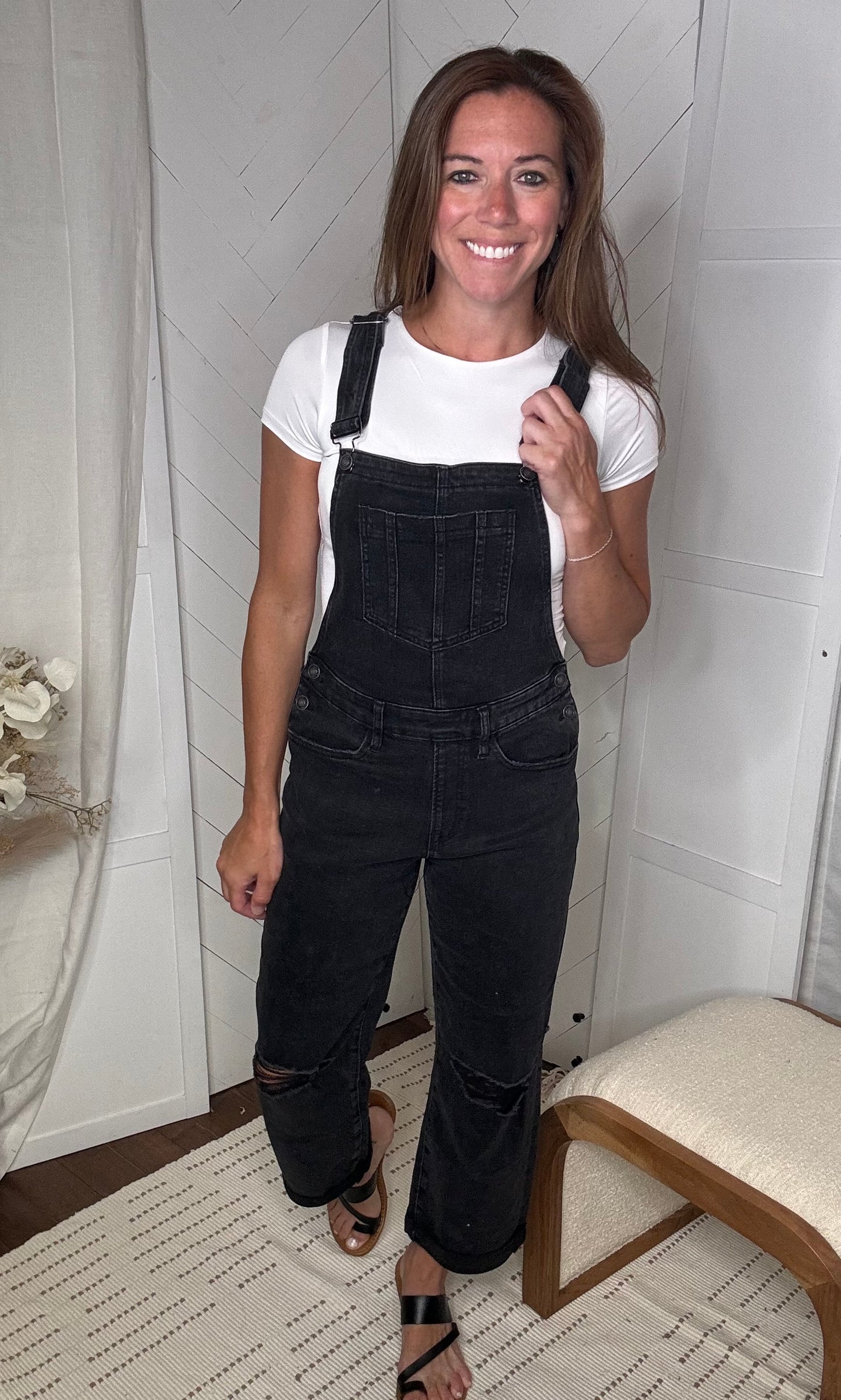 Mica Black Boyfriend Overalls