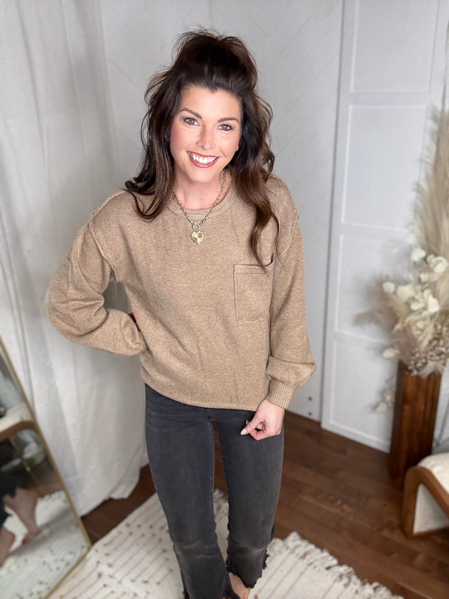 Khaki Edge Sweater