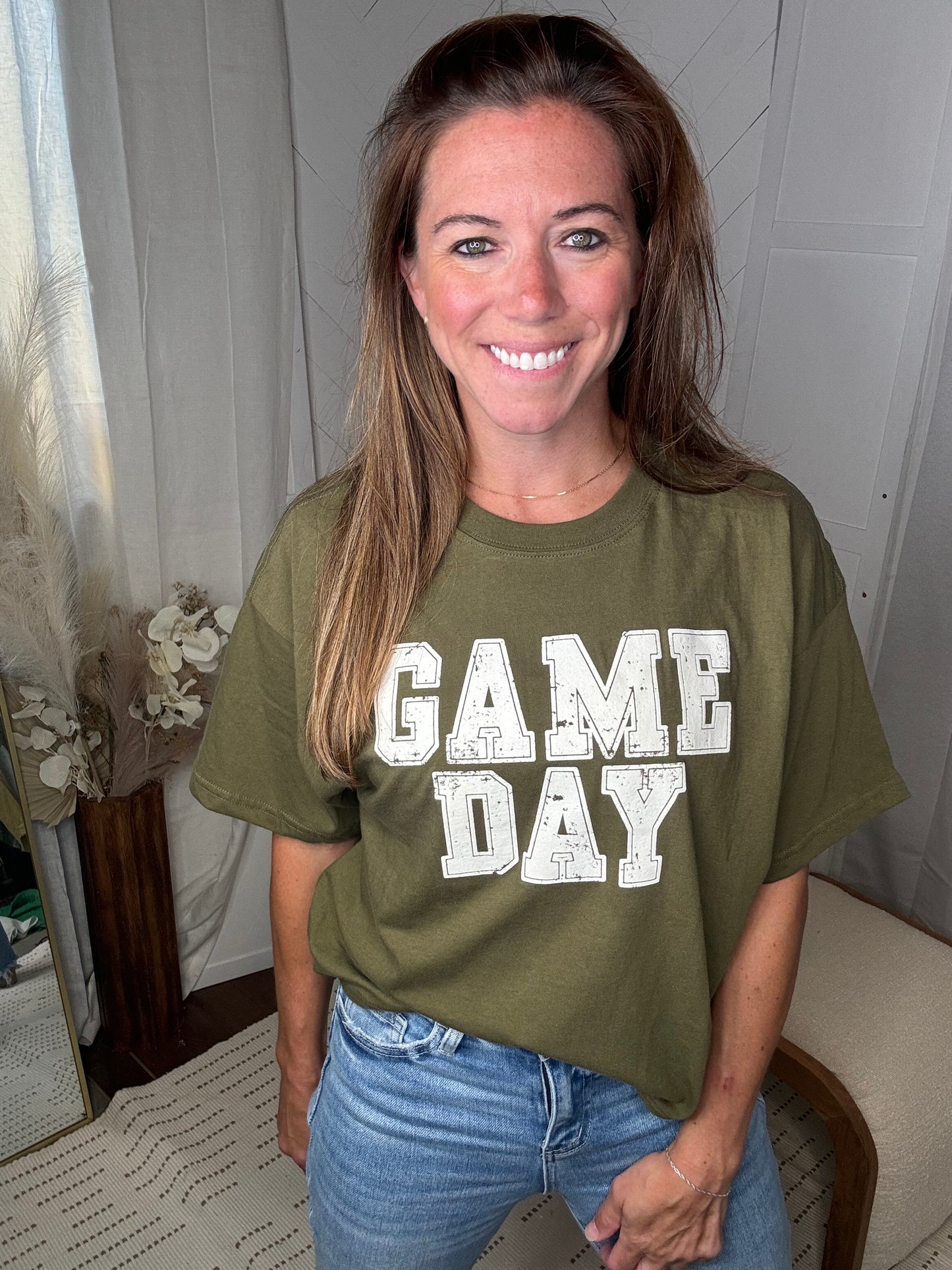 GAME DAY Tee: Green/White