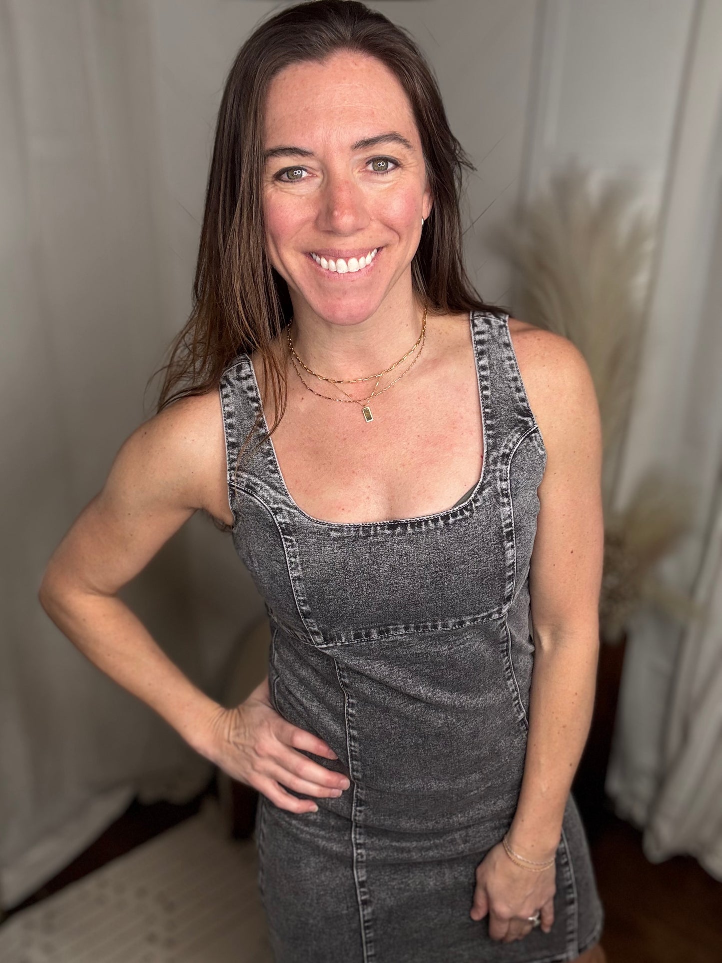 Grey Wash Denim Dress