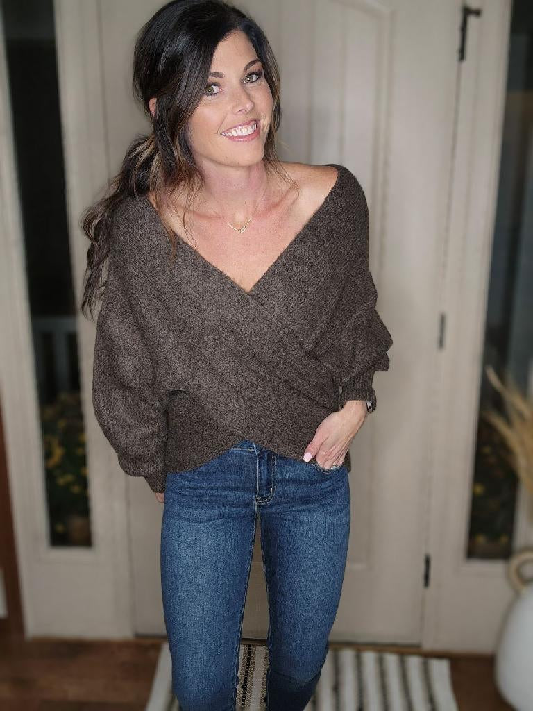 Criss-Cross Ribbed Sweater