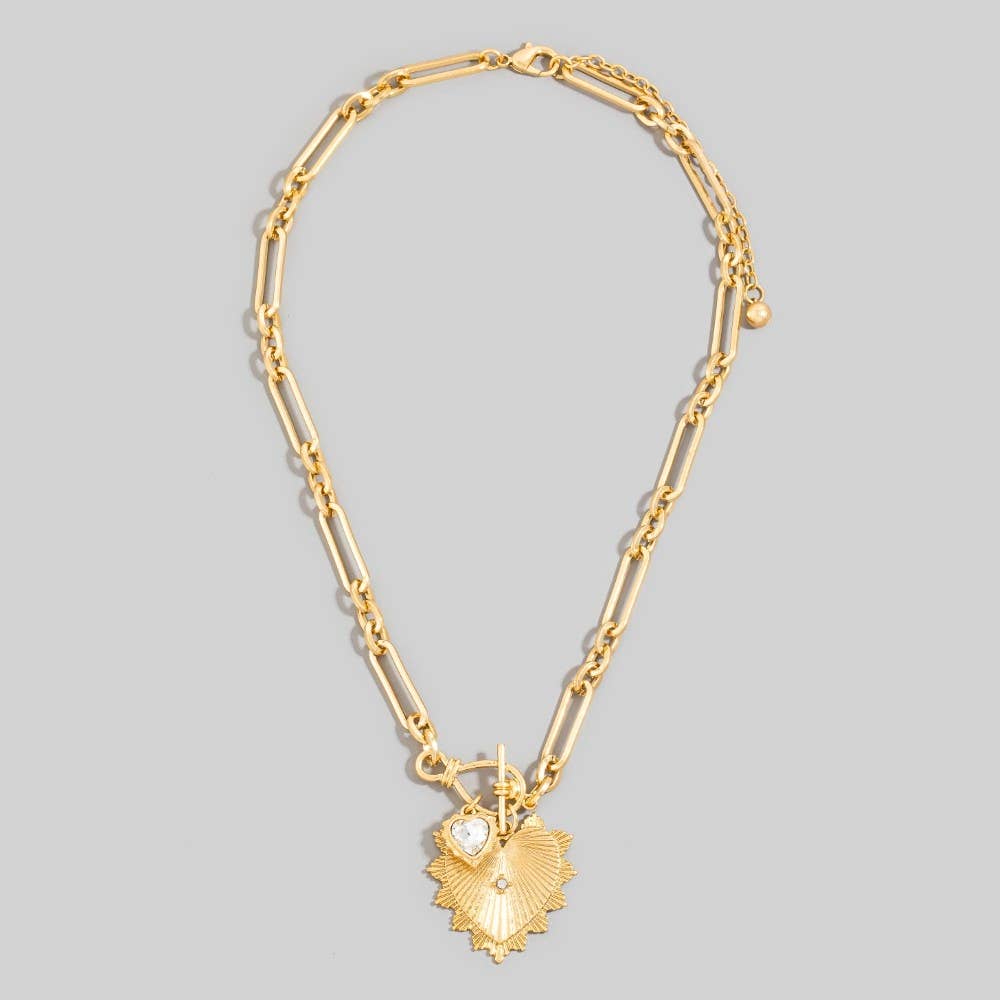 Double Heart Pendant Necklace