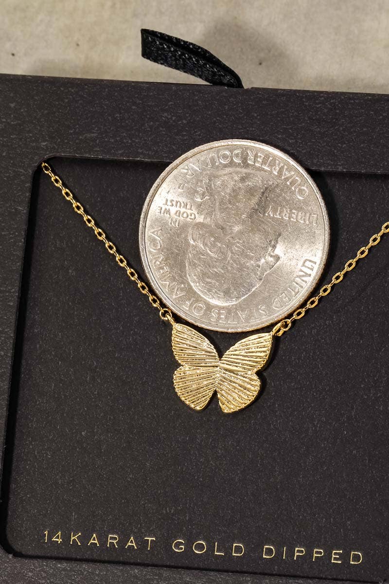 Gold Butterfly Pendant Necklace