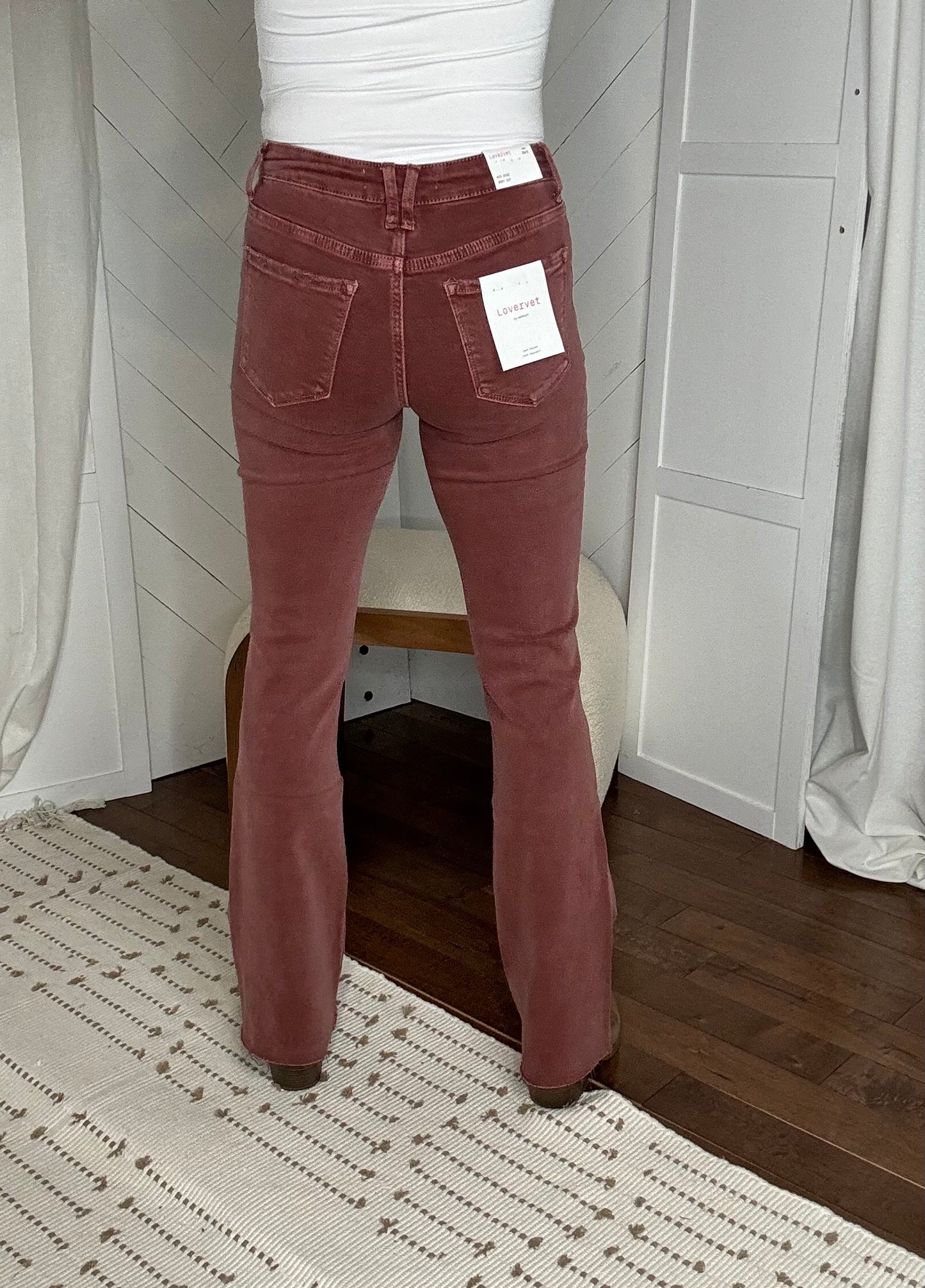 Loveret54: Wine Mid Rise Bootcut