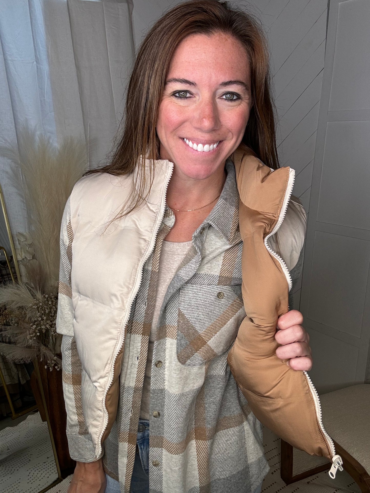 The Izzy Vest:  Tan/Carmel