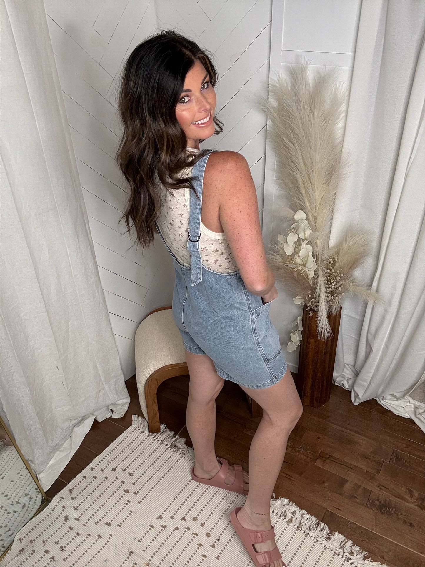 Vintage Vibes Overall Shorts