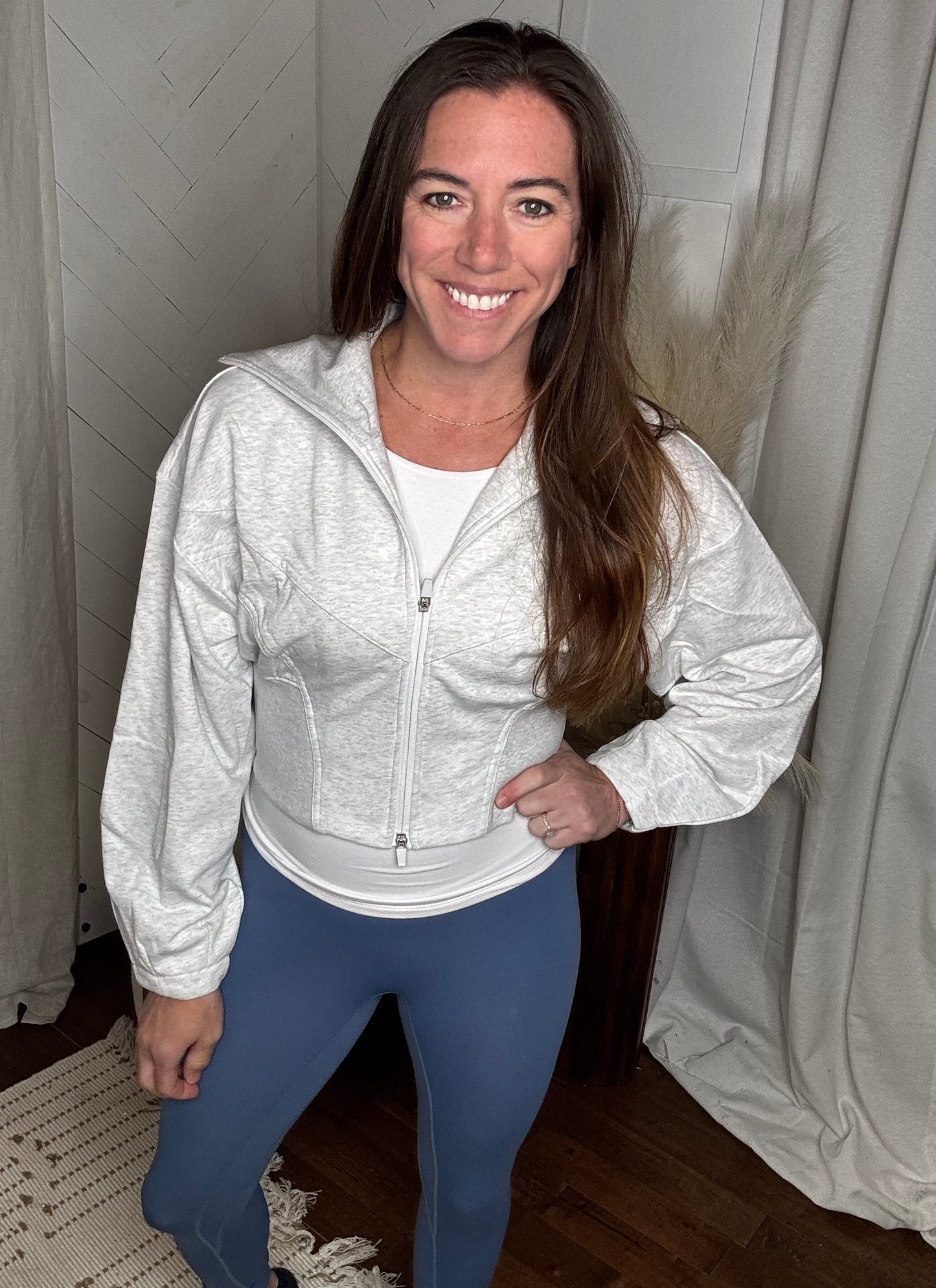 Urban Edge Zip Up: Light Grey