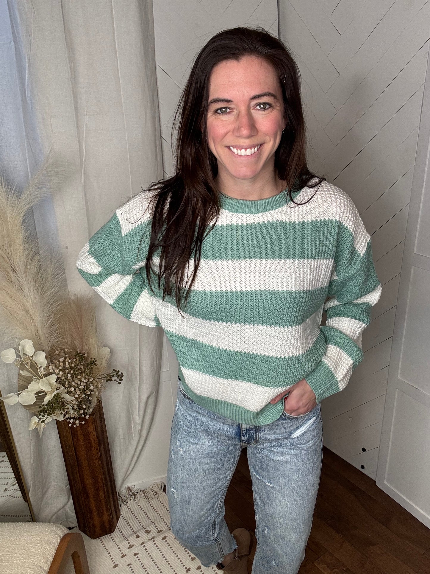 Chic Sage Knit Sweater