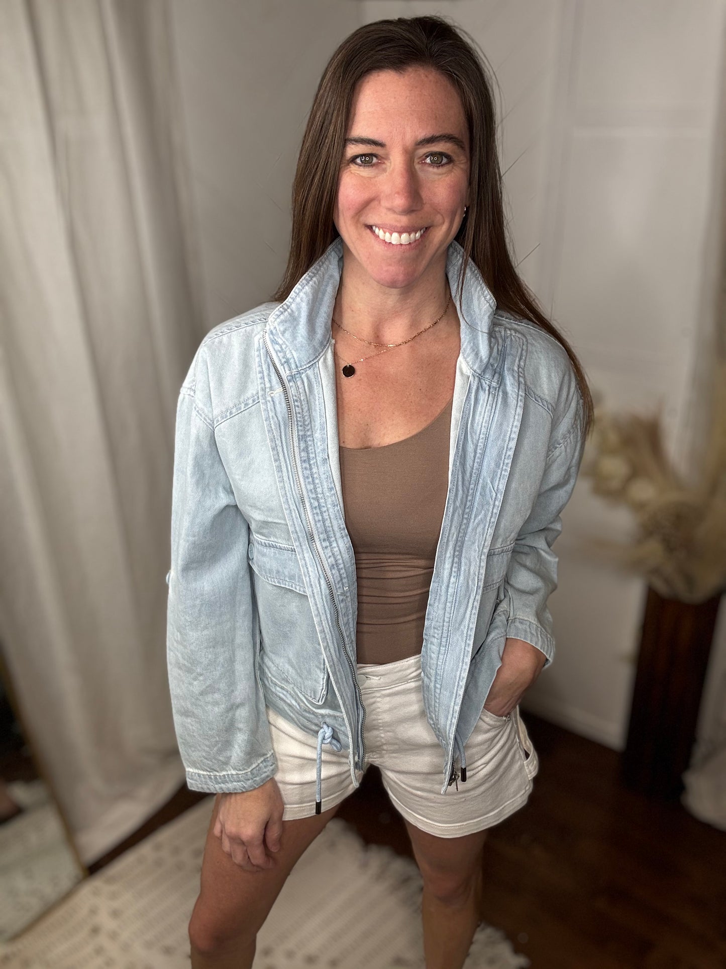 Risen Denim Cargo Pocket Jacket