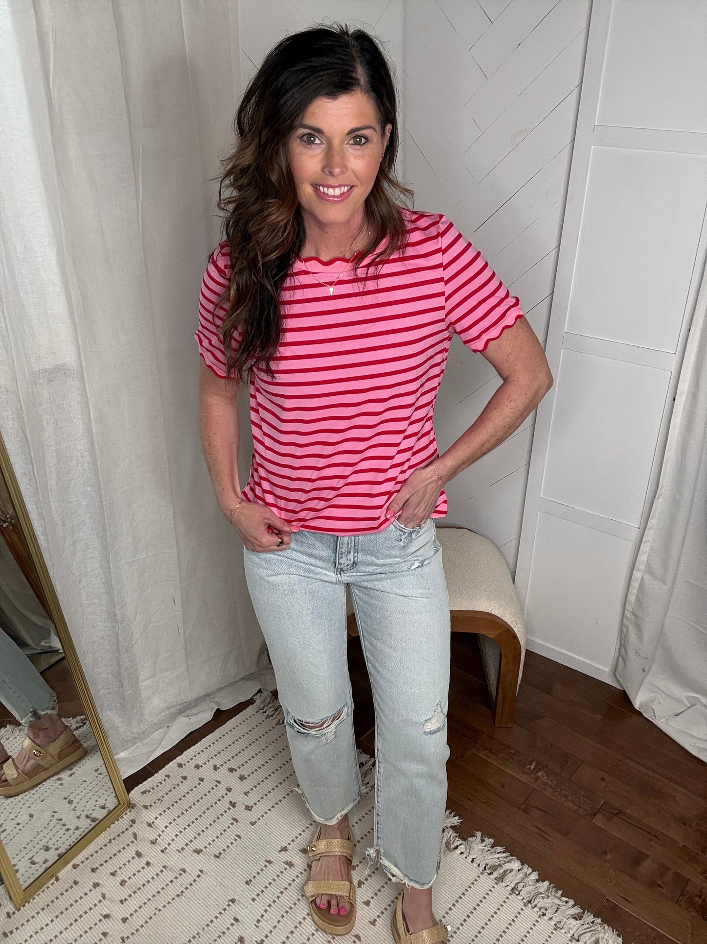 Pink Lemonade Striped Tee