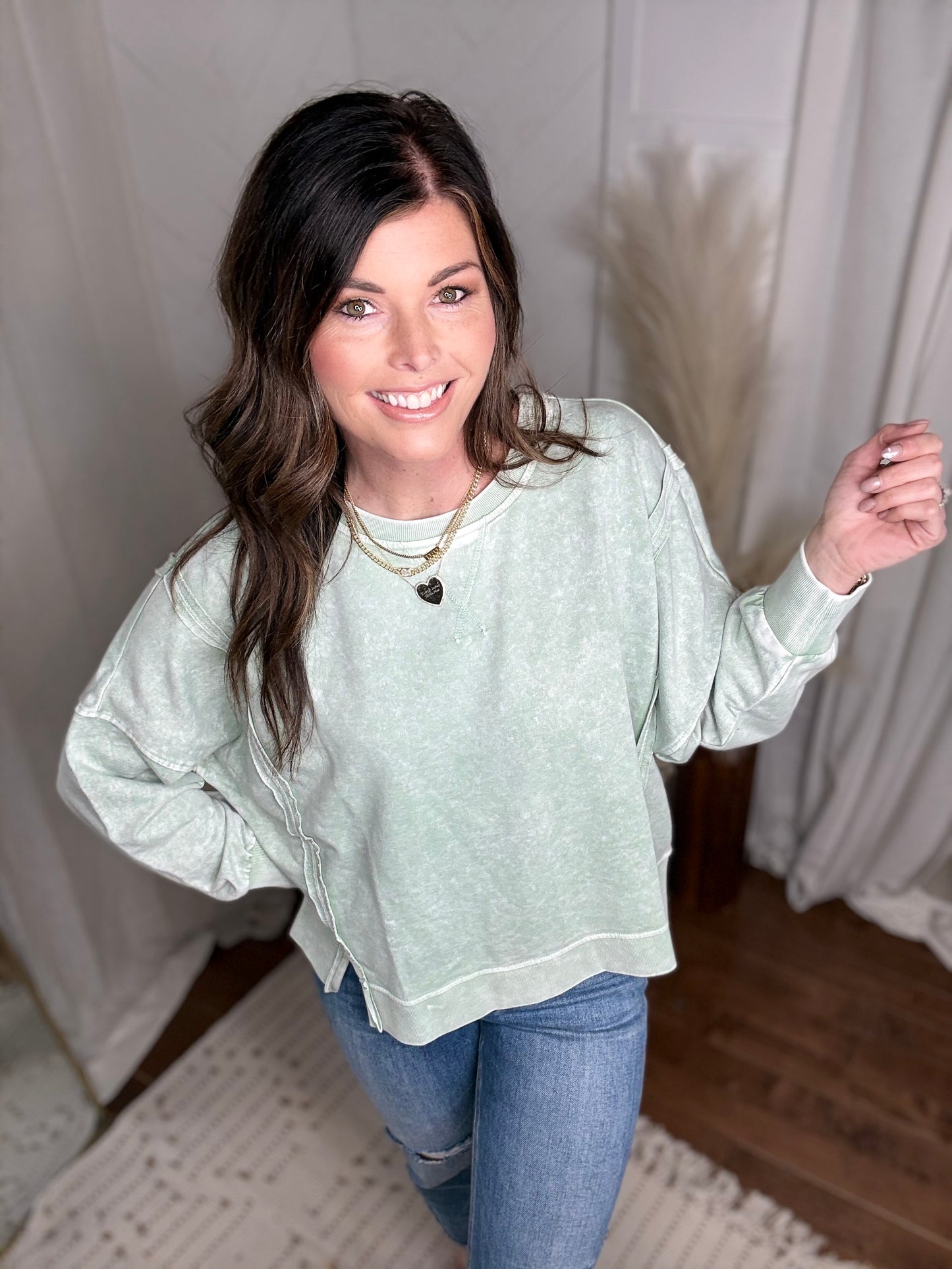 Mint Acid Washed Sweatshirt