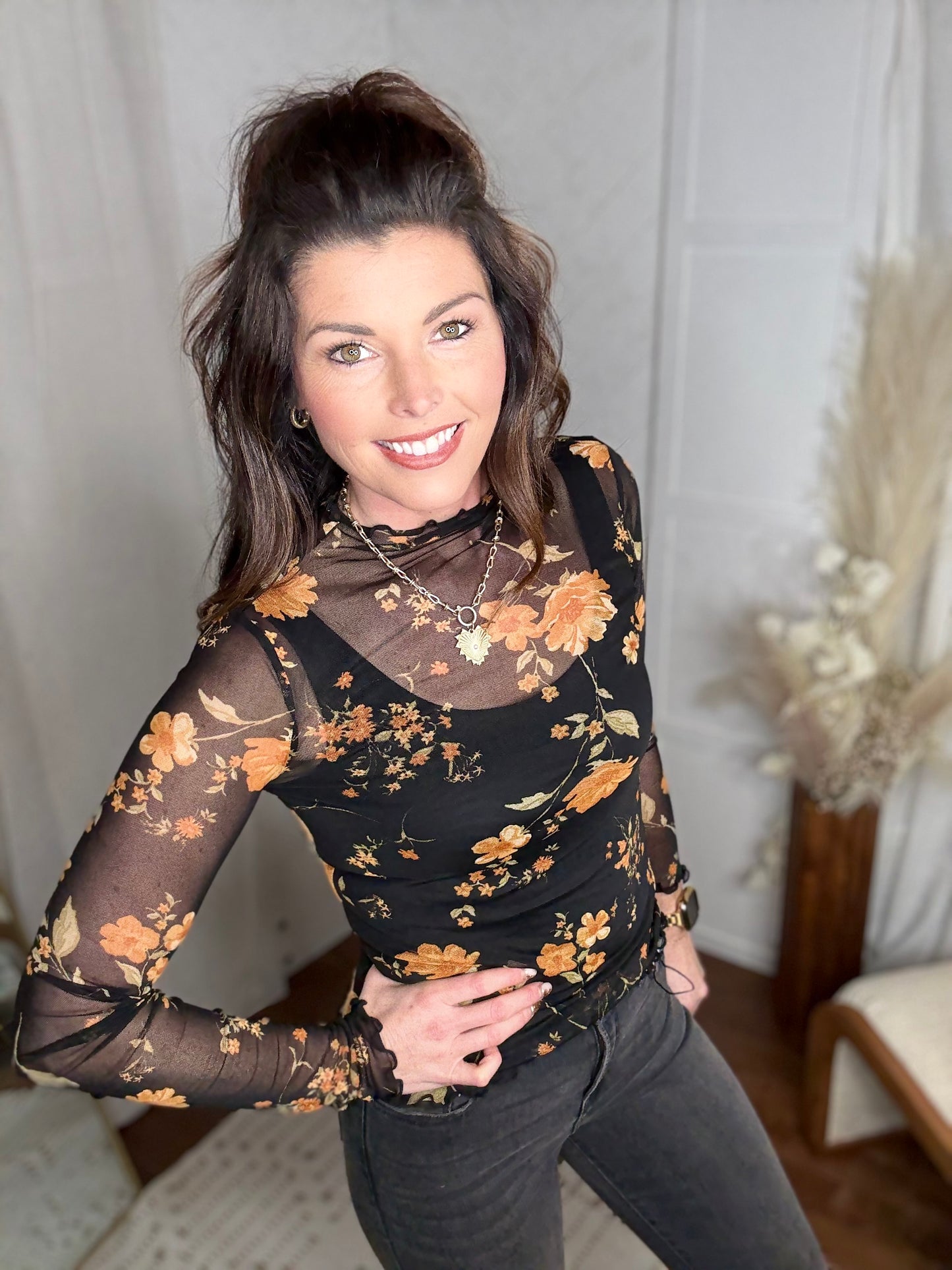 Midnight Peter Mesh Top