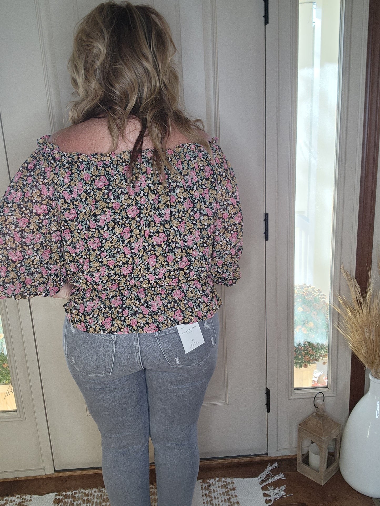 Off the Shoulder Floral Blouse