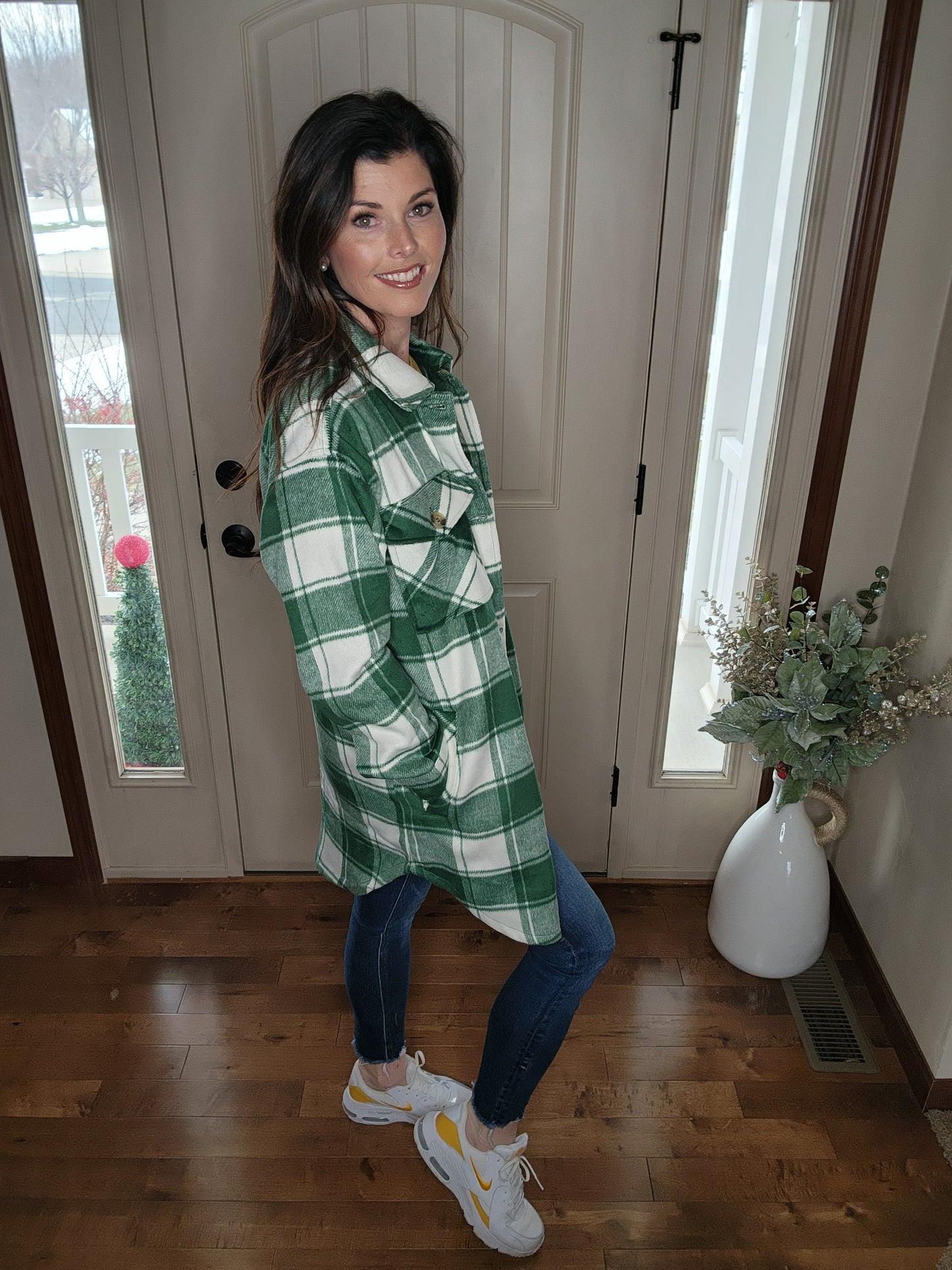 Oversized Green Button Up Shacket