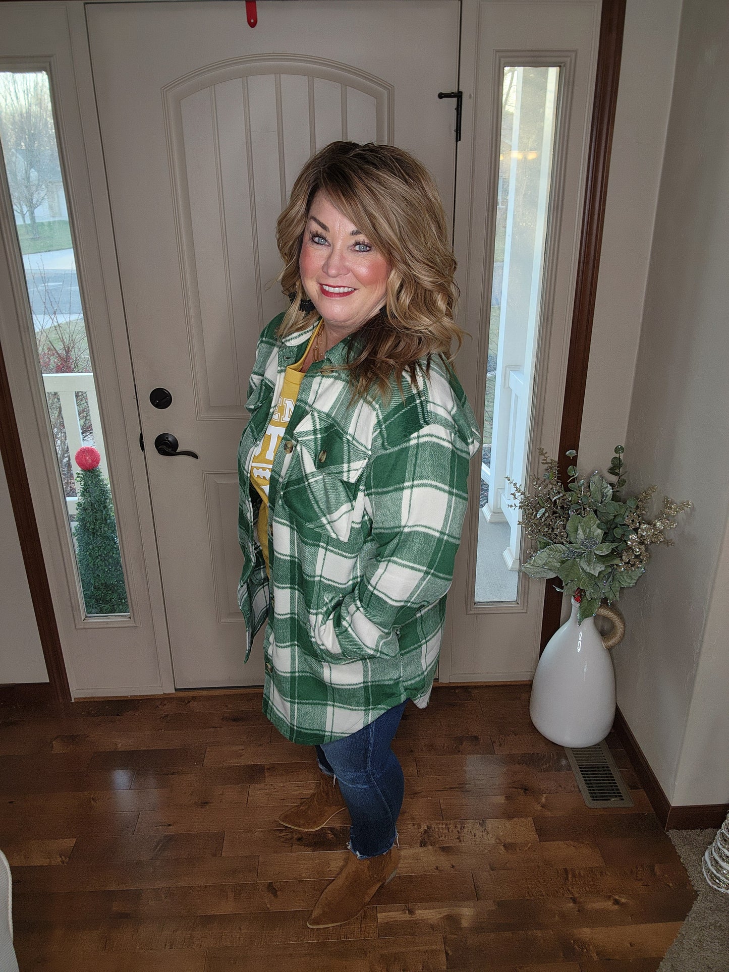 Oversized Green Button Up Shacket