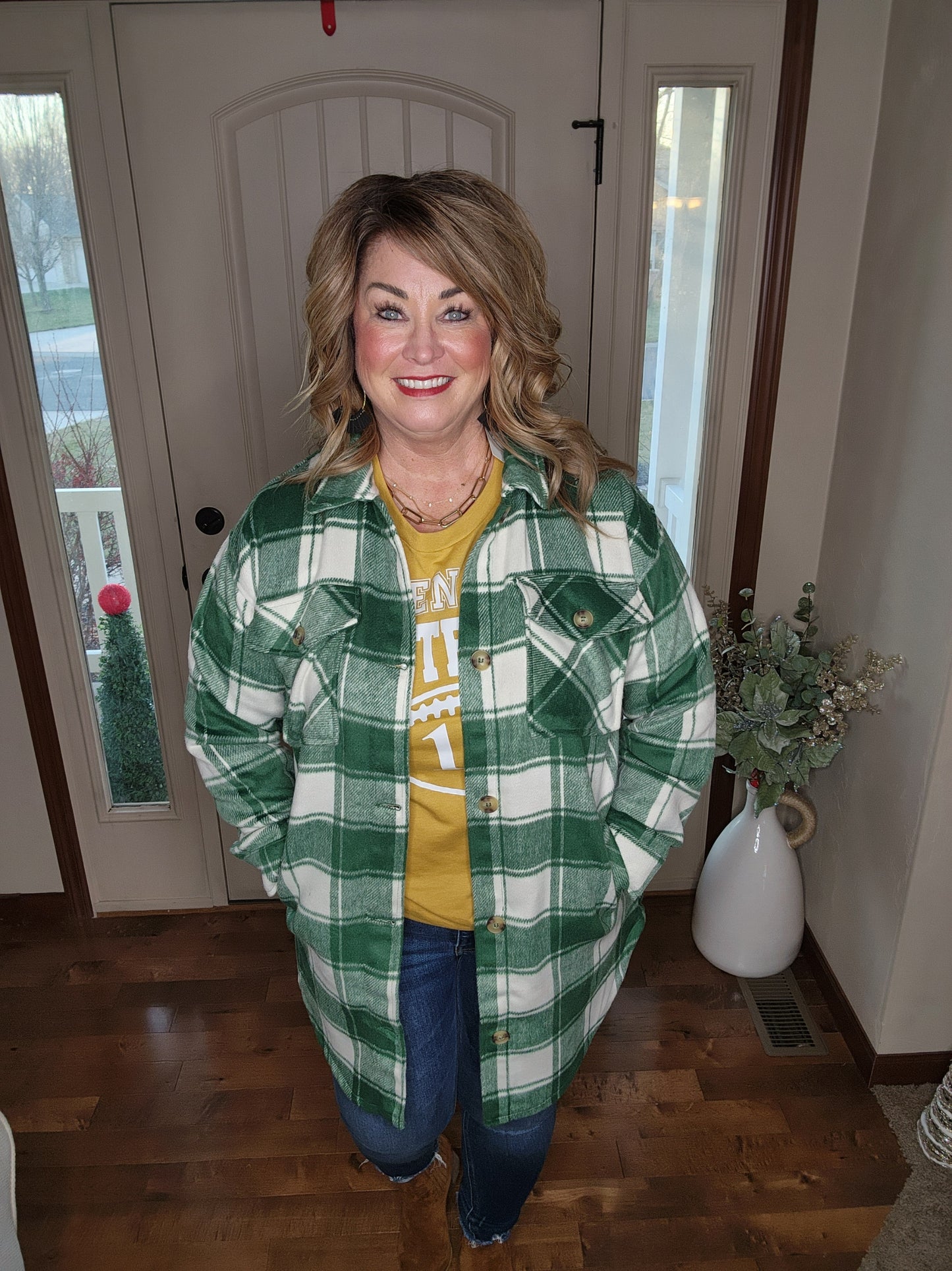 Oversized Green Button Up Shacket