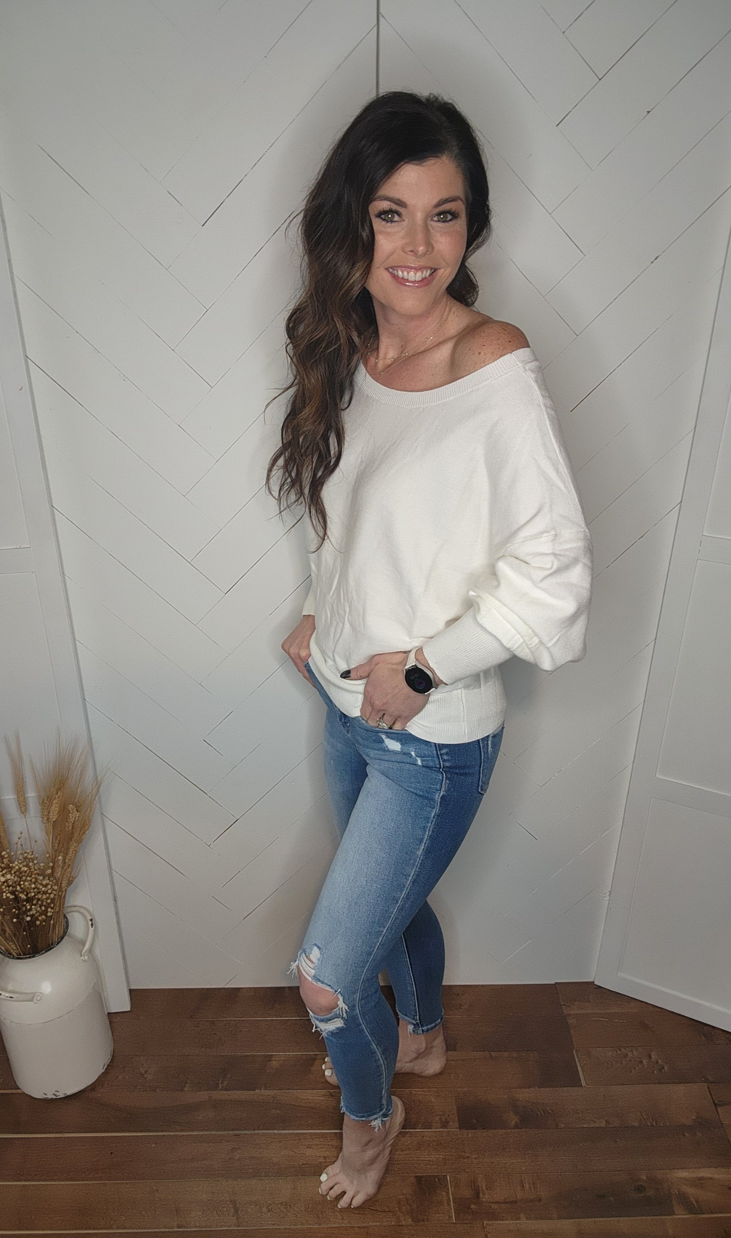 Backless Pullover Top- Ivory