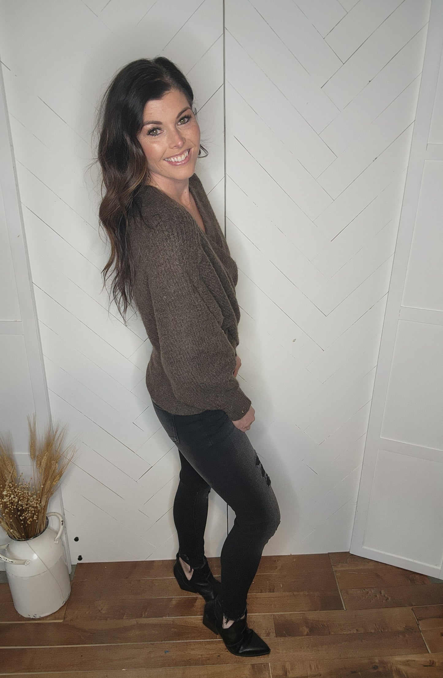 Criss-Cross Ribbed Sweater