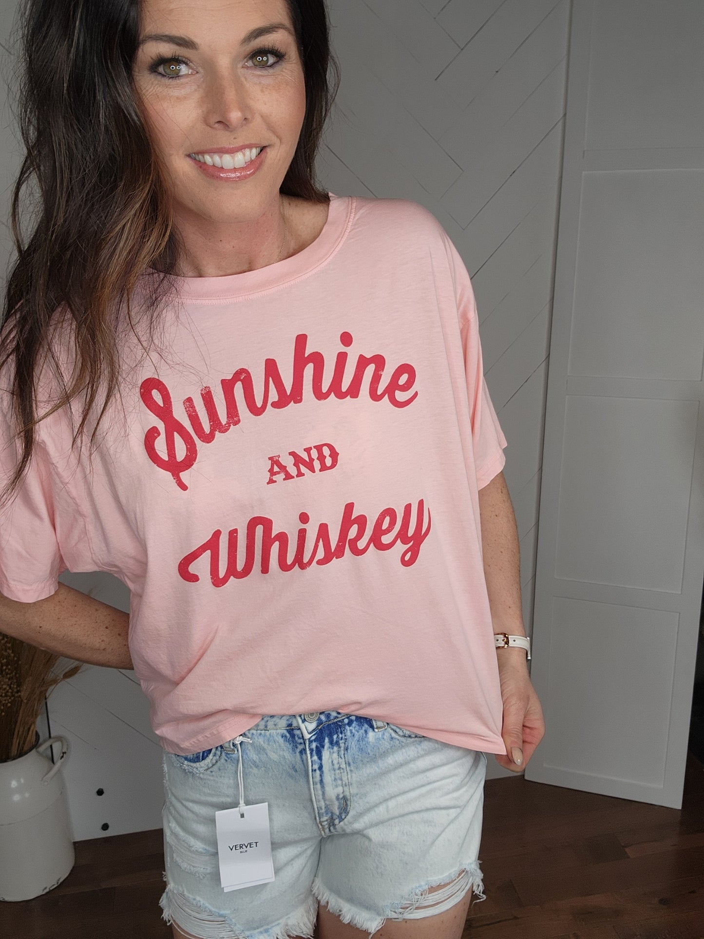 Sunshine + Whiskey Long Crop: Peach