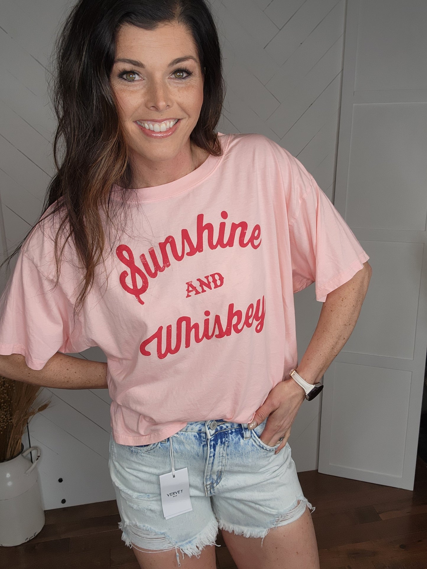 Sunshine + Whiskey Long Crop: Peach