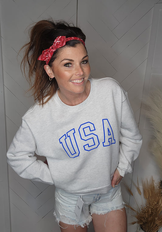 USA Sweatshirt: Blue