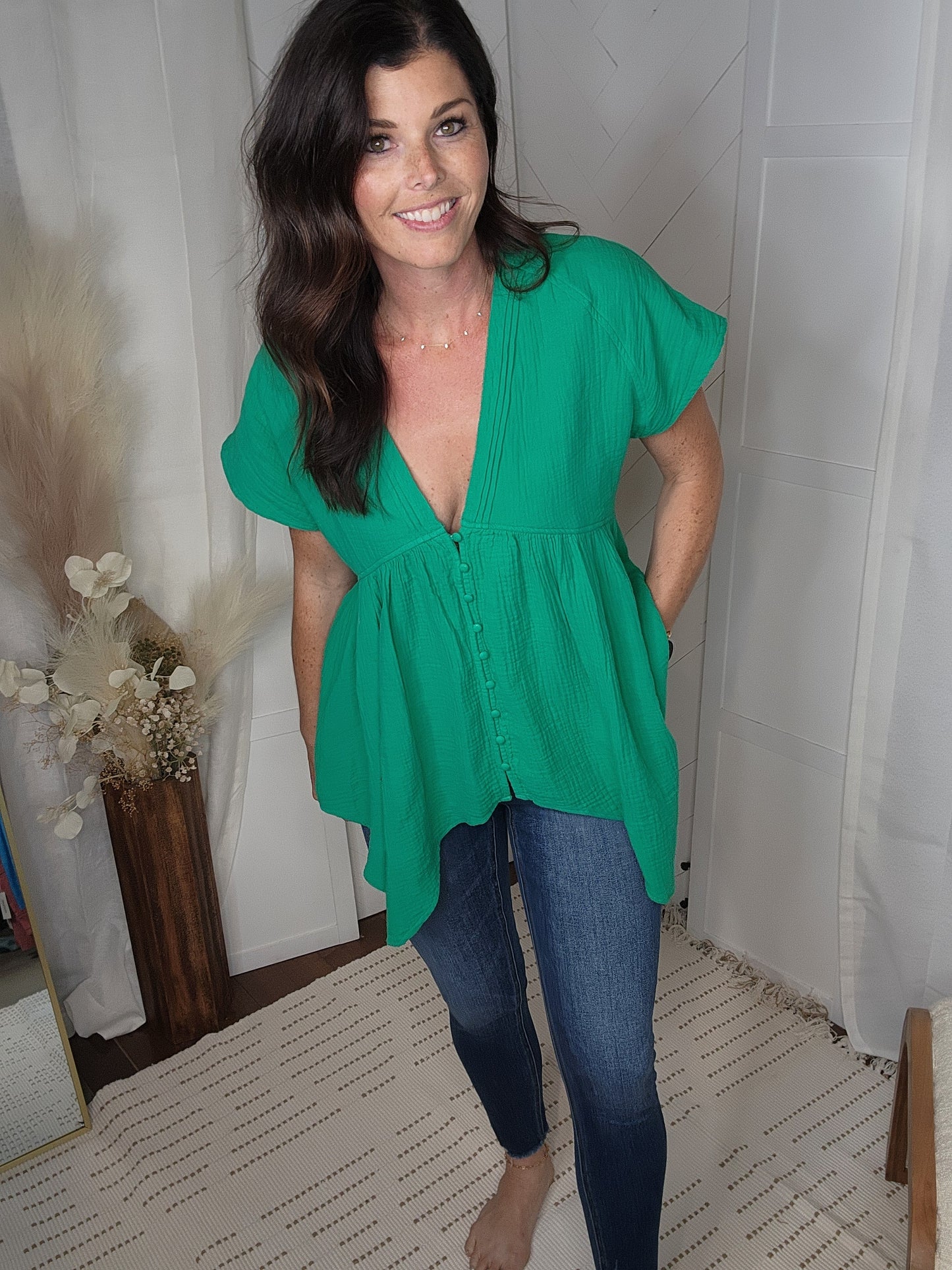 Lily Pad Button Down Blouse