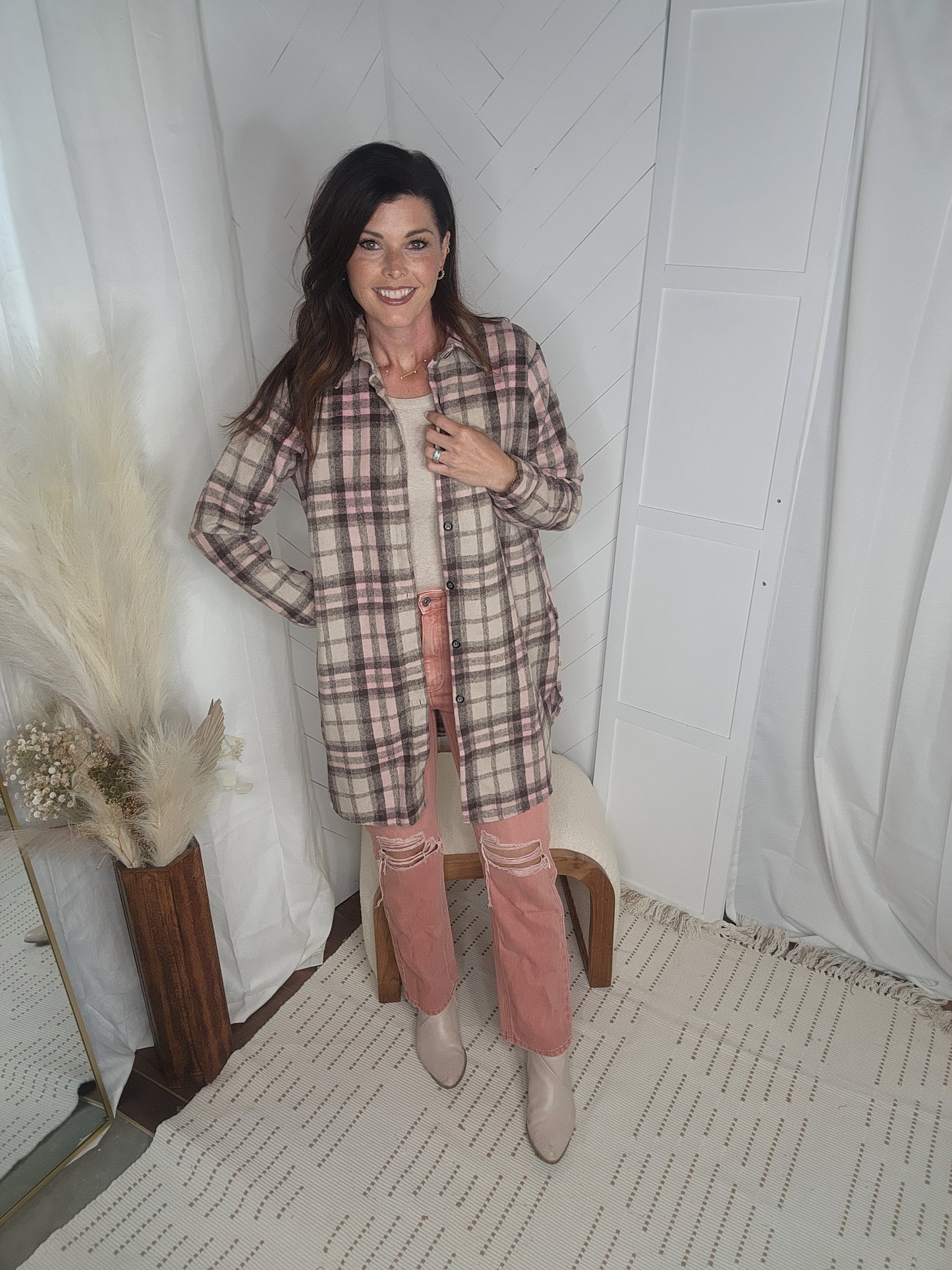 Pink Plaid Shacket