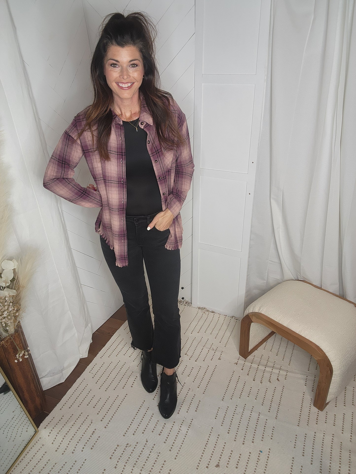 Midnight Mauve Plaid Shirt