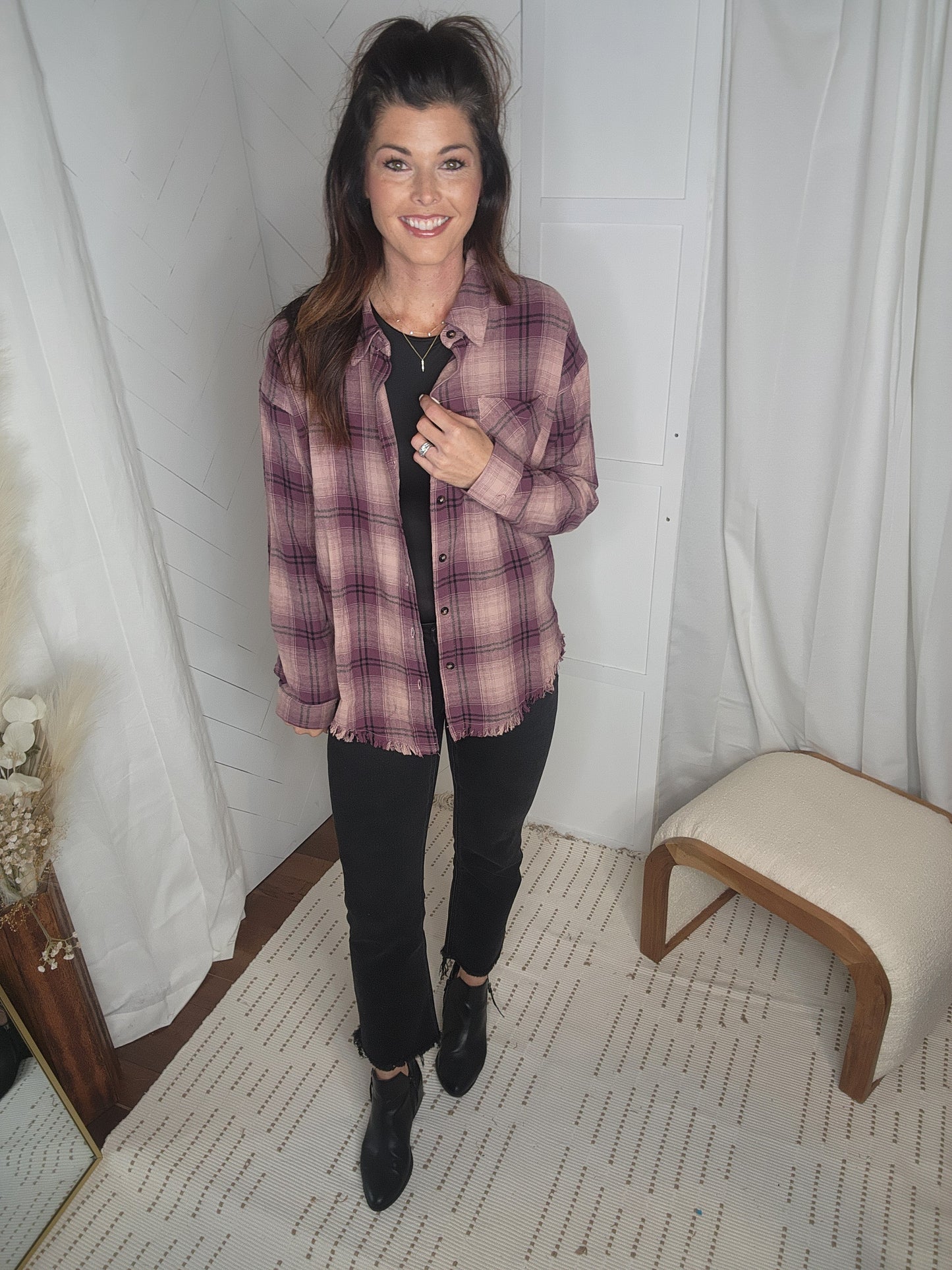 Midnight Mauve Plaid Shirt