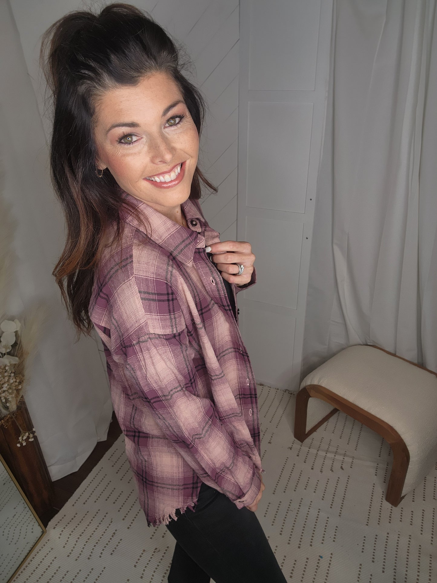 Midnight Mauve Plaid Shirt