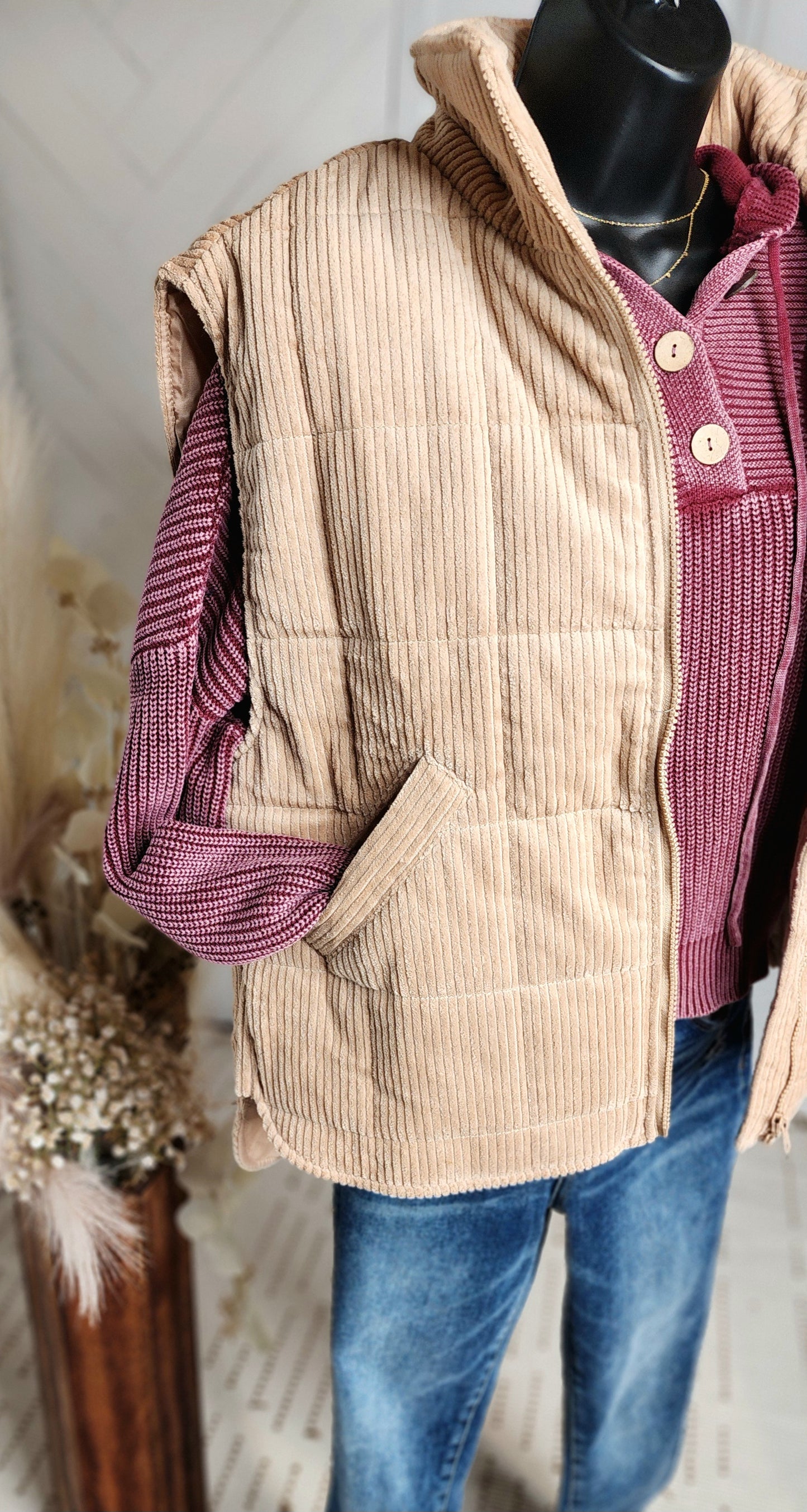 Latte + Corduroy Vest