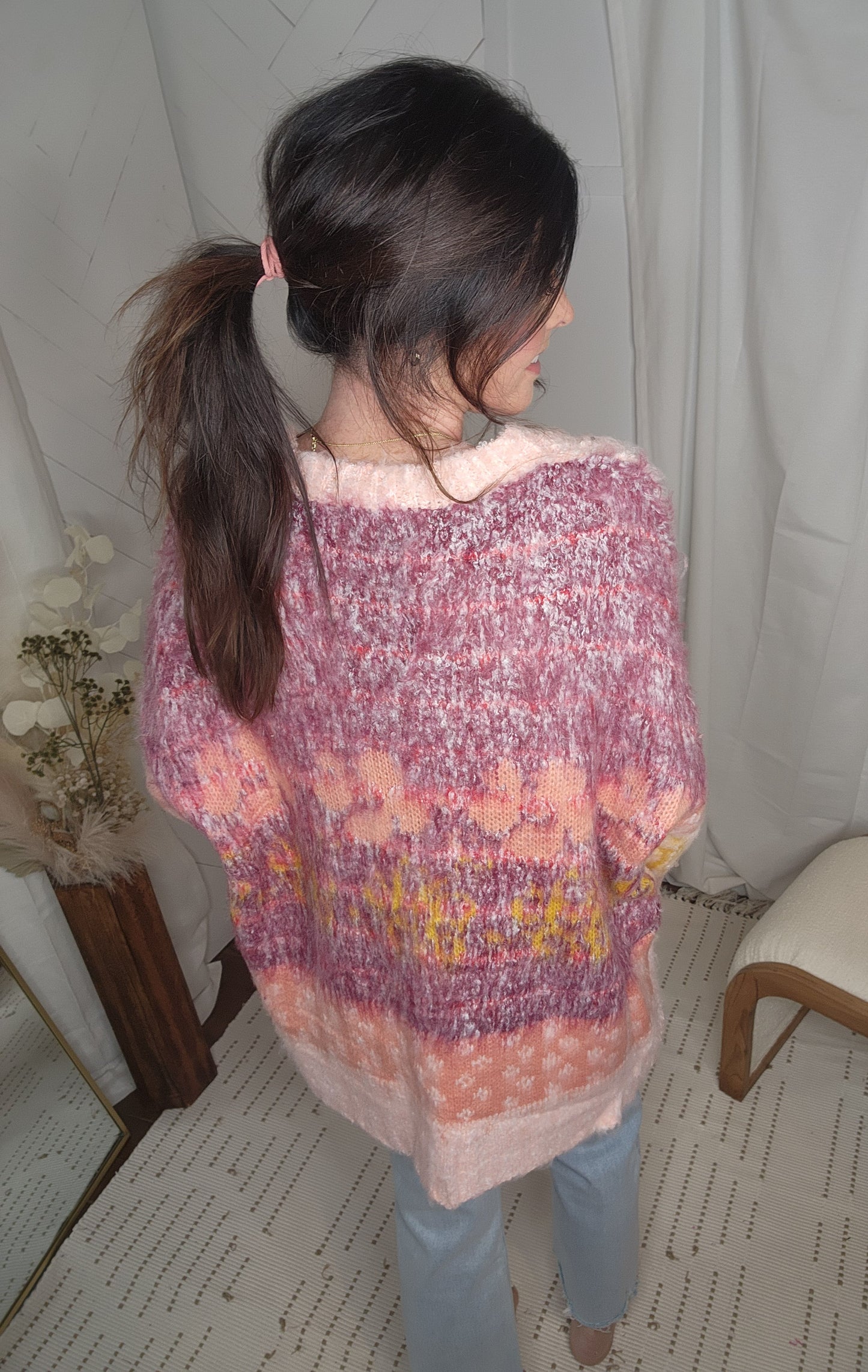 Fuzzy Floral Cardigan