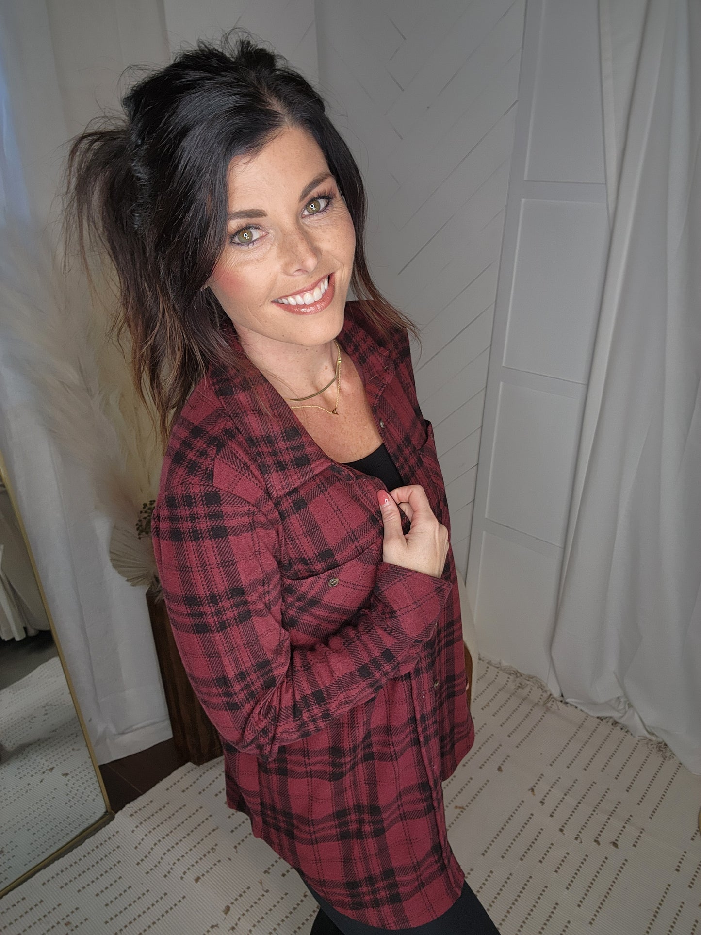 The Lexi Button Down: Red Plaid