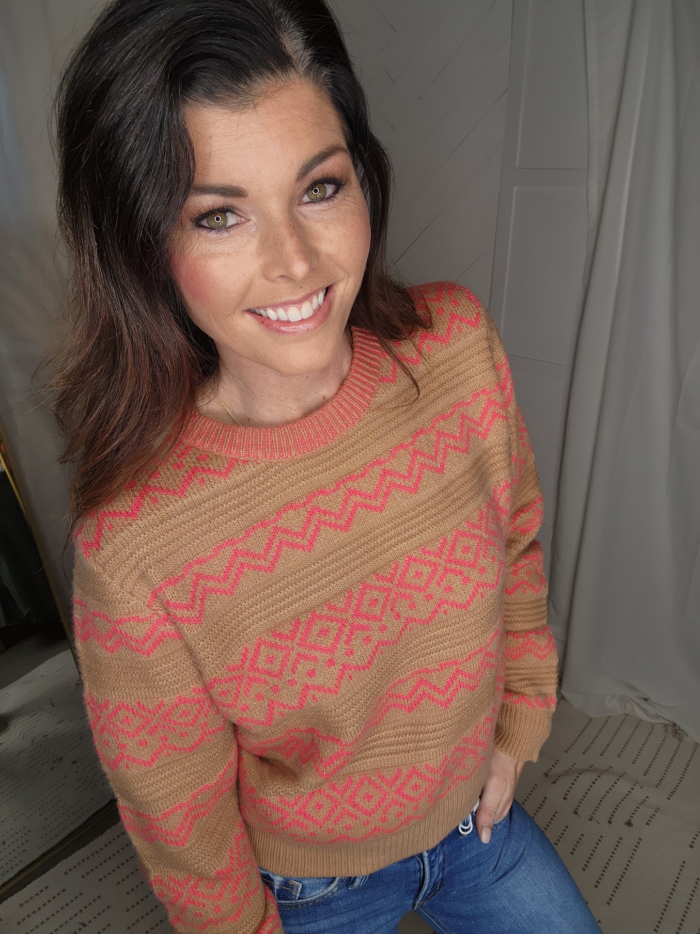 Geometric Striped Sweater