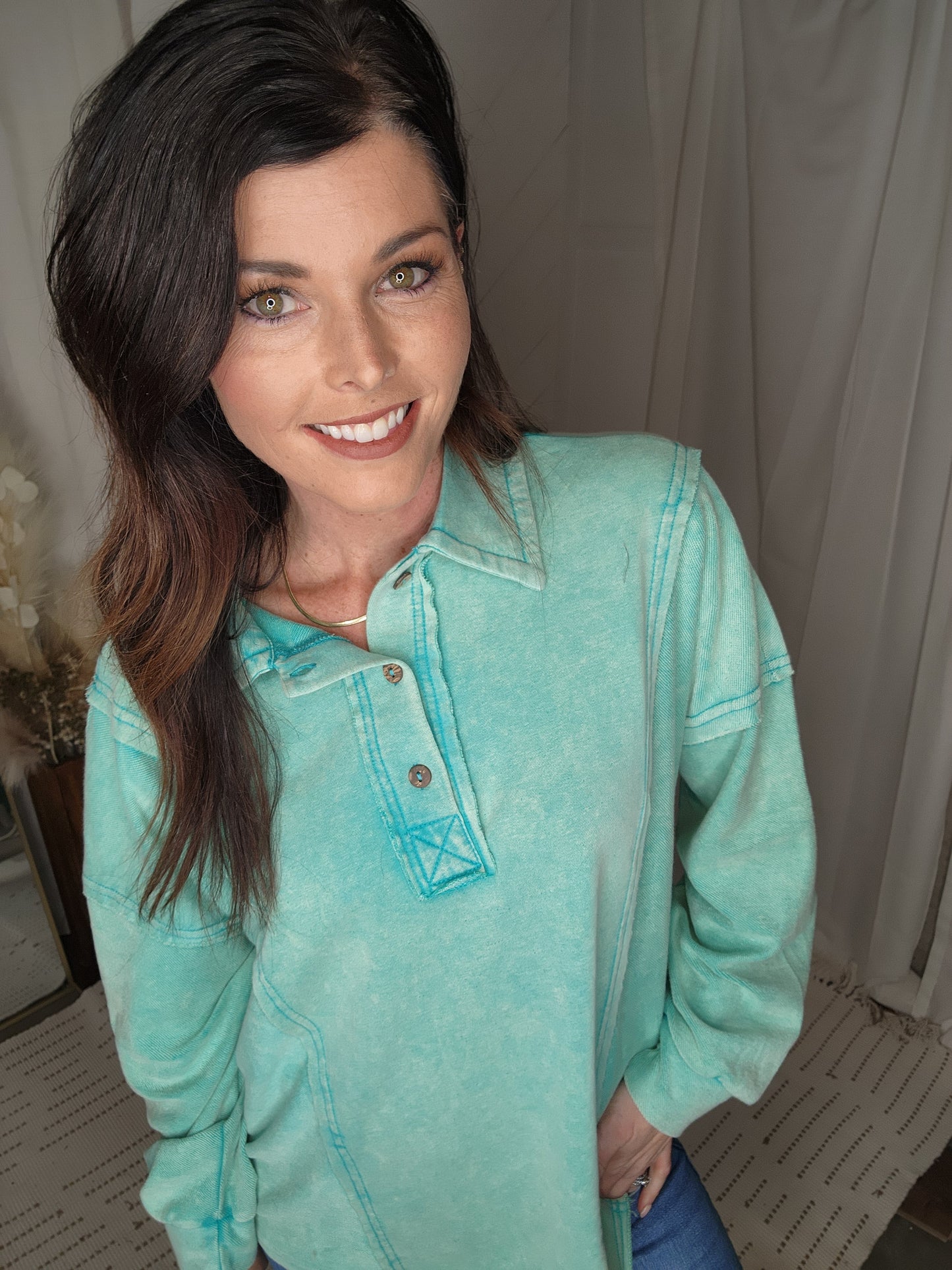 The Jade Stitch French Terry Top