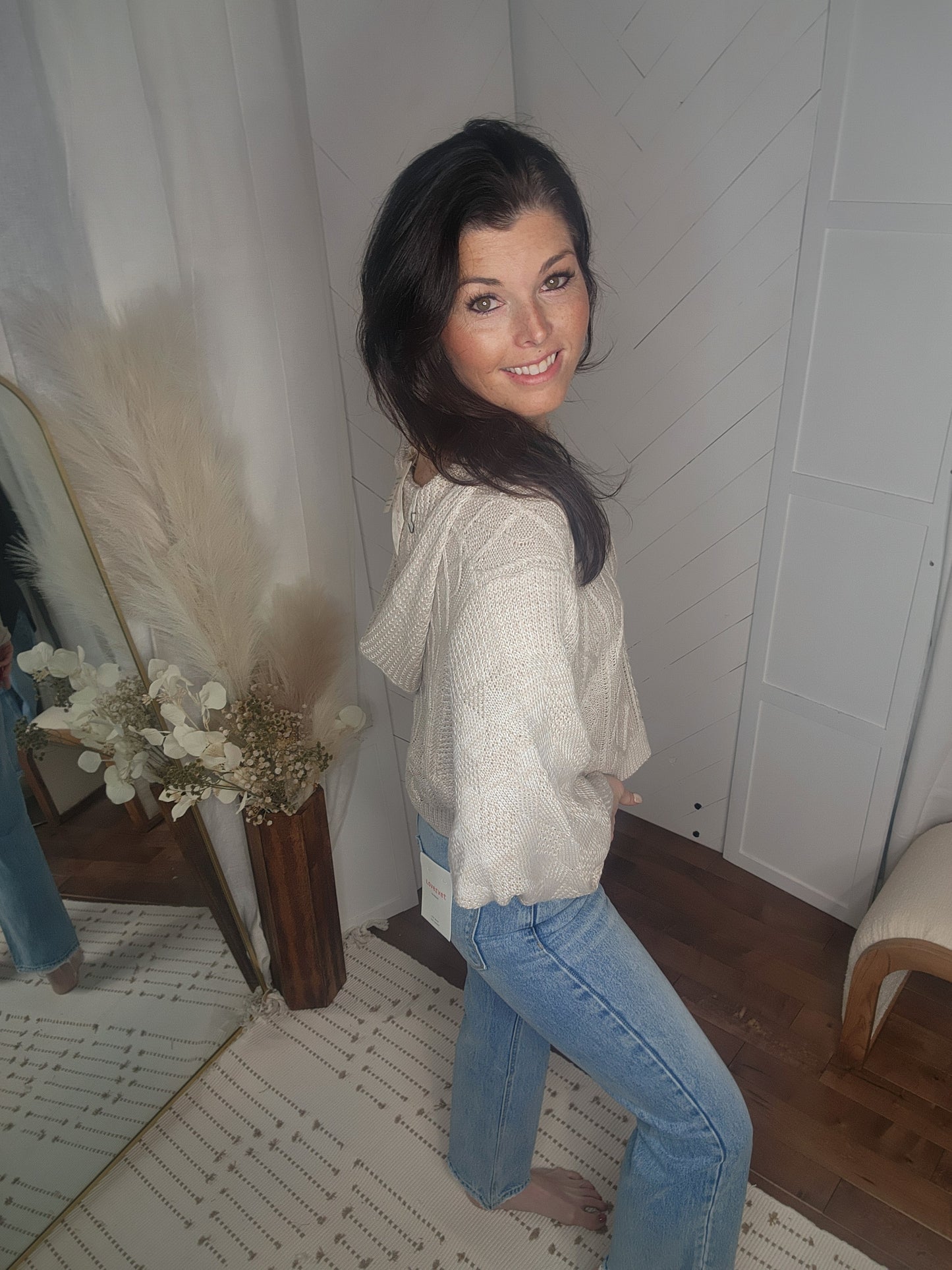 Dolman Hooded Oatmeal Sweater