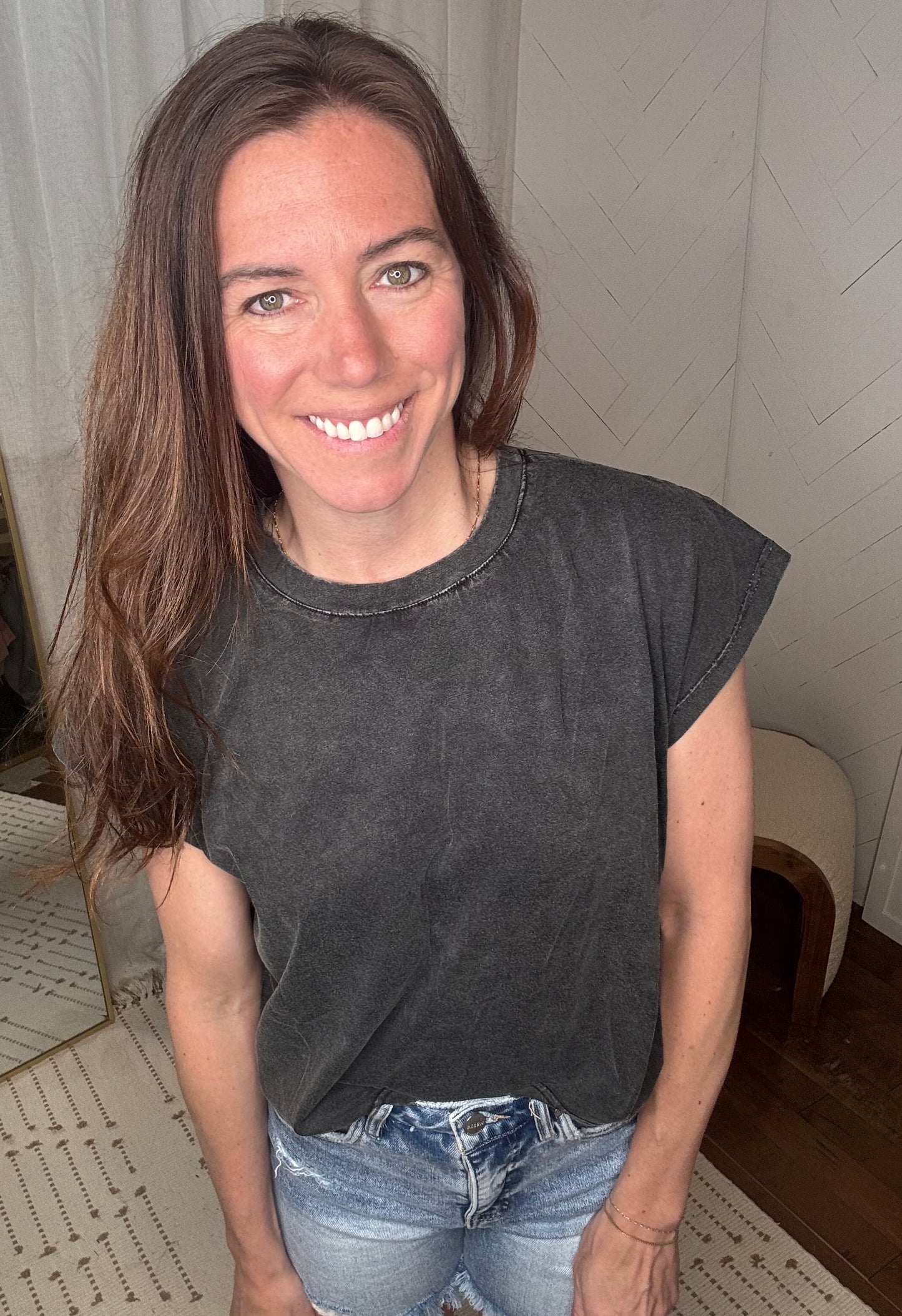 Charcoal Mineral Washed Tee
