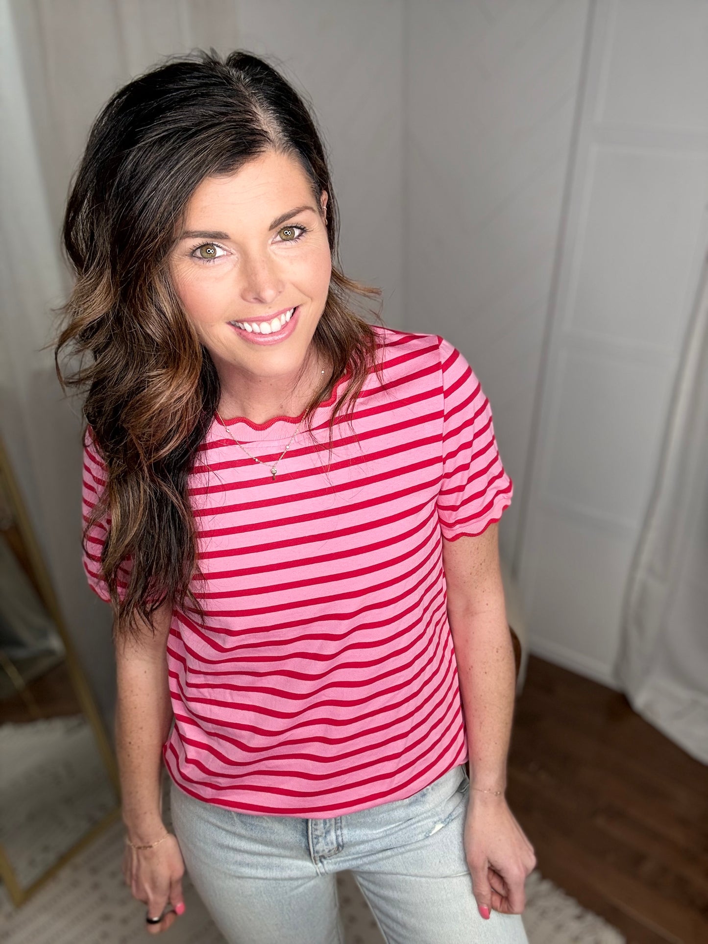 Pink Lemonade Striped Tee