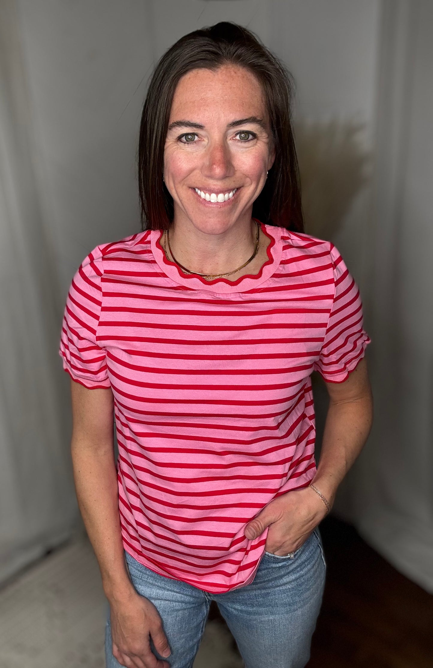 Pink Lemonade Striped Tee