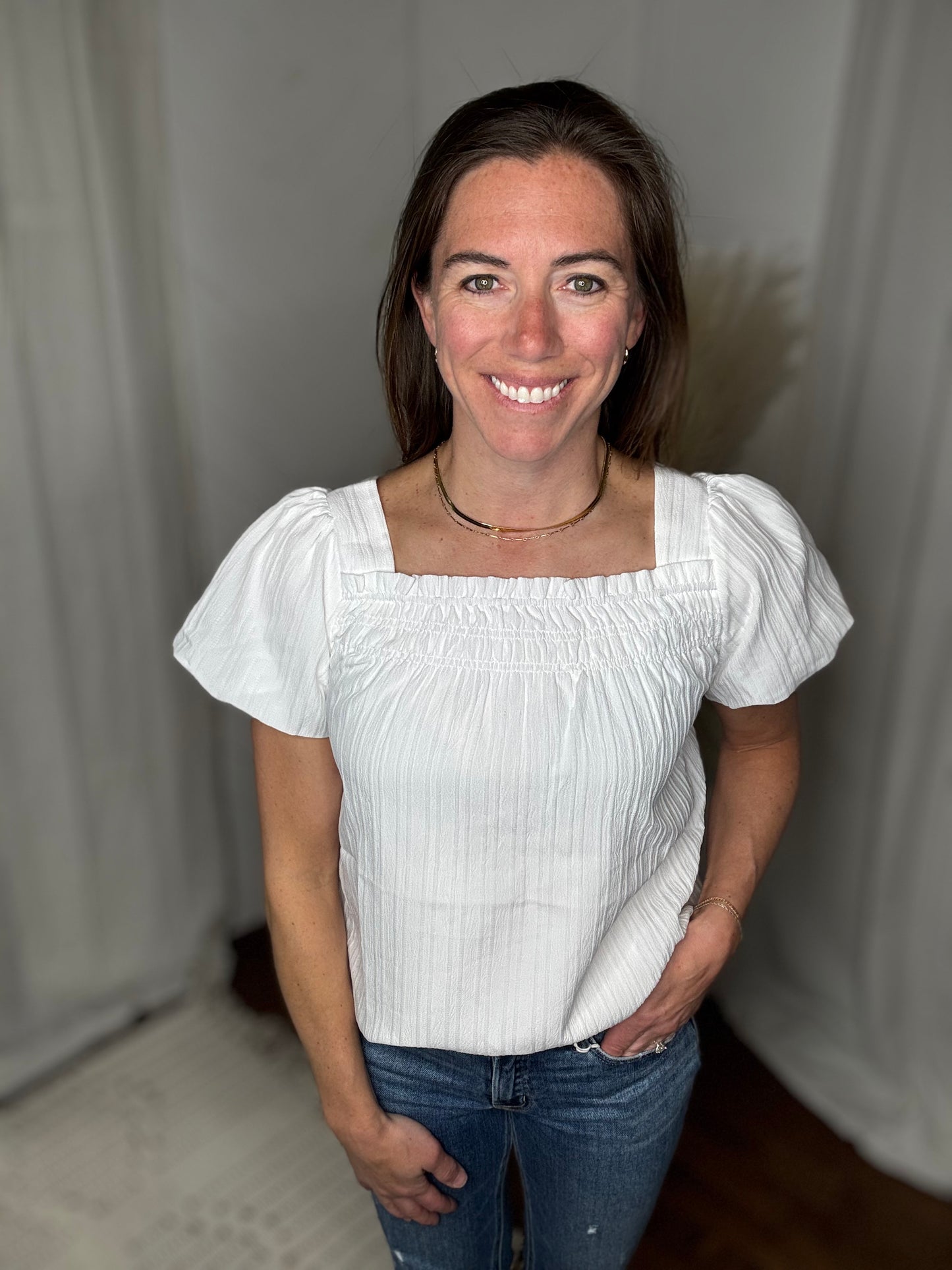 White Grace Puff Sleeve Top
