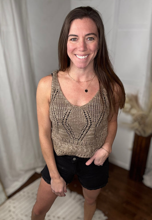 Dessert Weave Crochet Sweater Tank