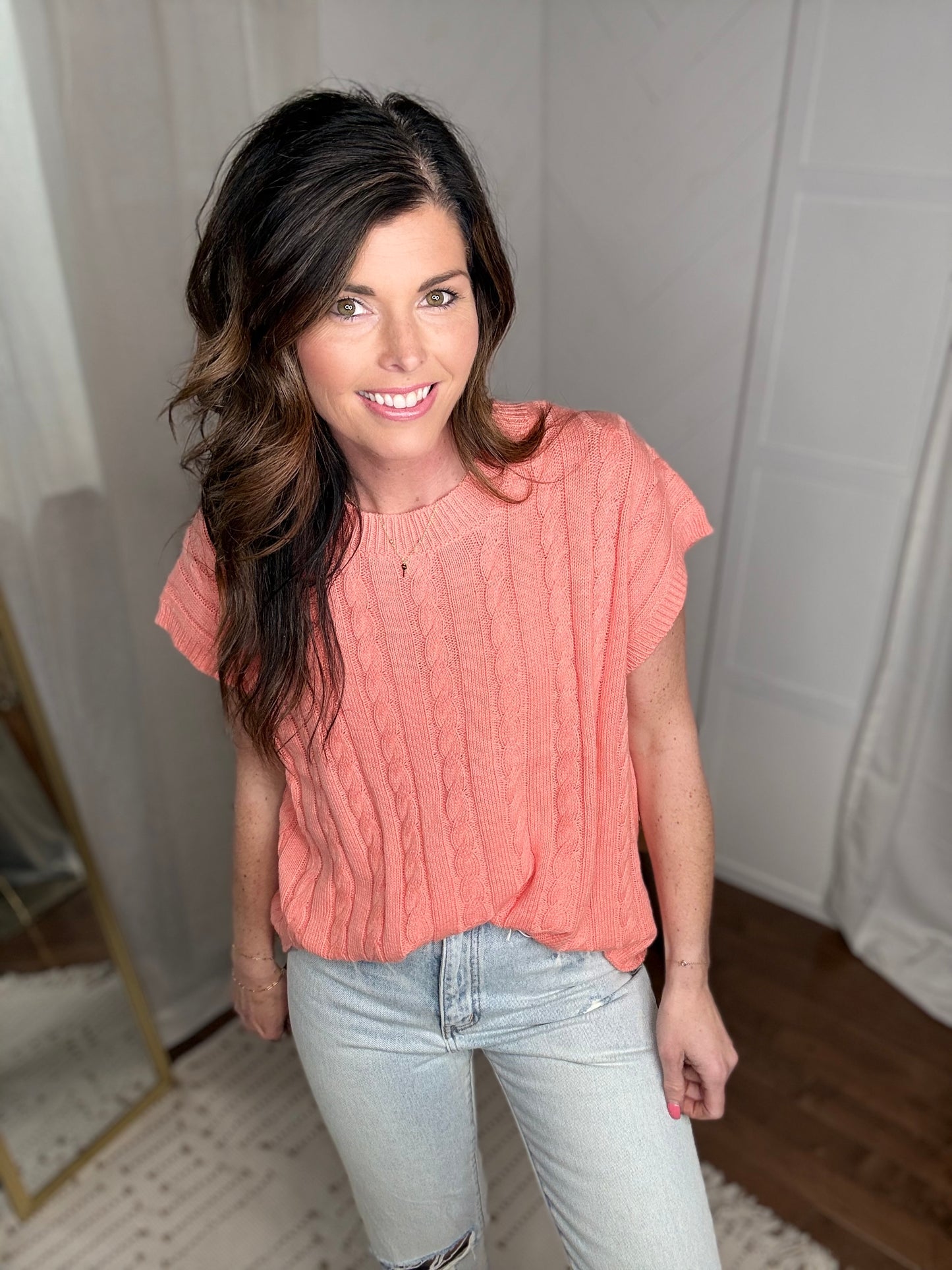Washed Peach Sleeveless Top