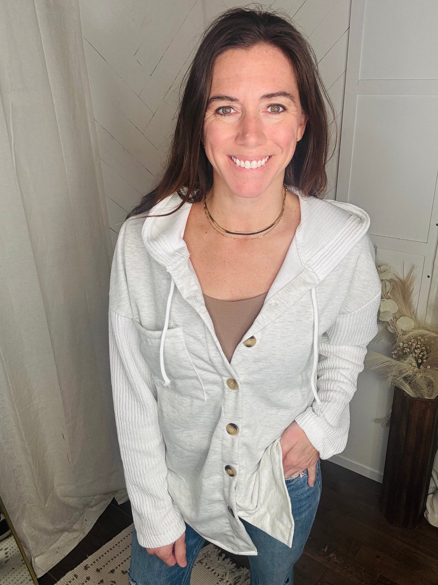 Grey Weekend Layered Hooded Jacket