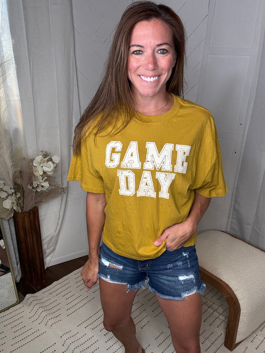 GAME DAY Tee: Gold/White